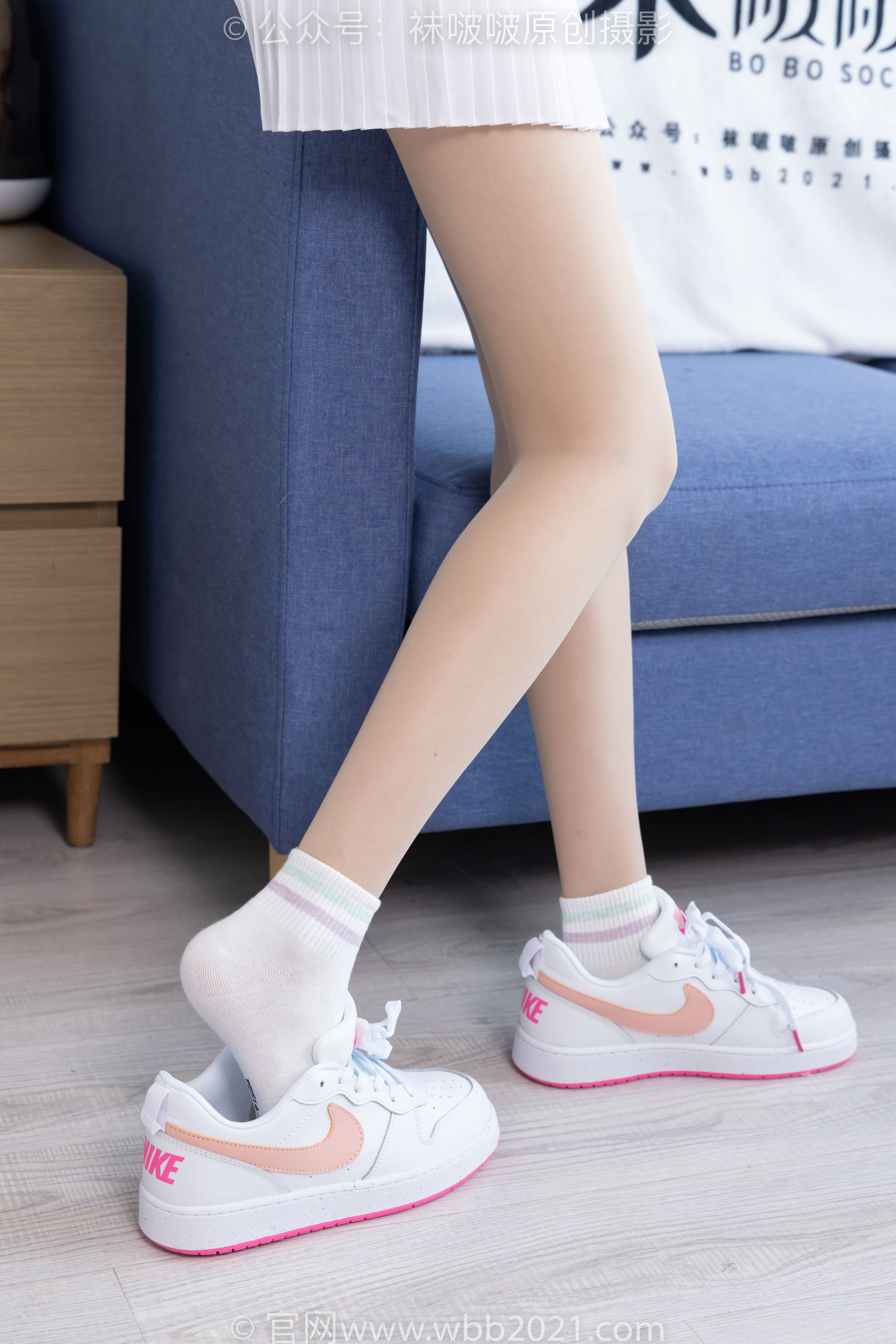 BoBoSocks袜啵啵 No.454 稚予 -白棉袜、肉丝、板鞋/(150P)