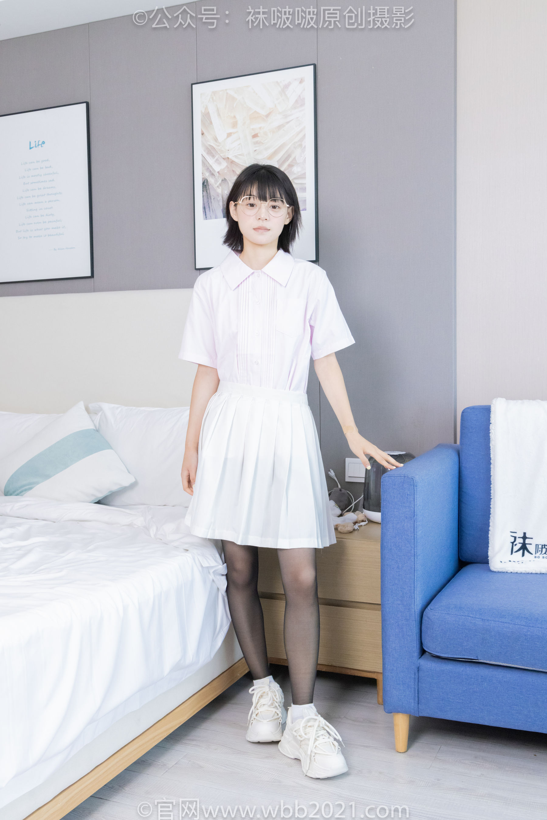 BoBoSocks袜啵啵 No.449 糯米 运动鞋、白棉袜、黑丝/(148P)