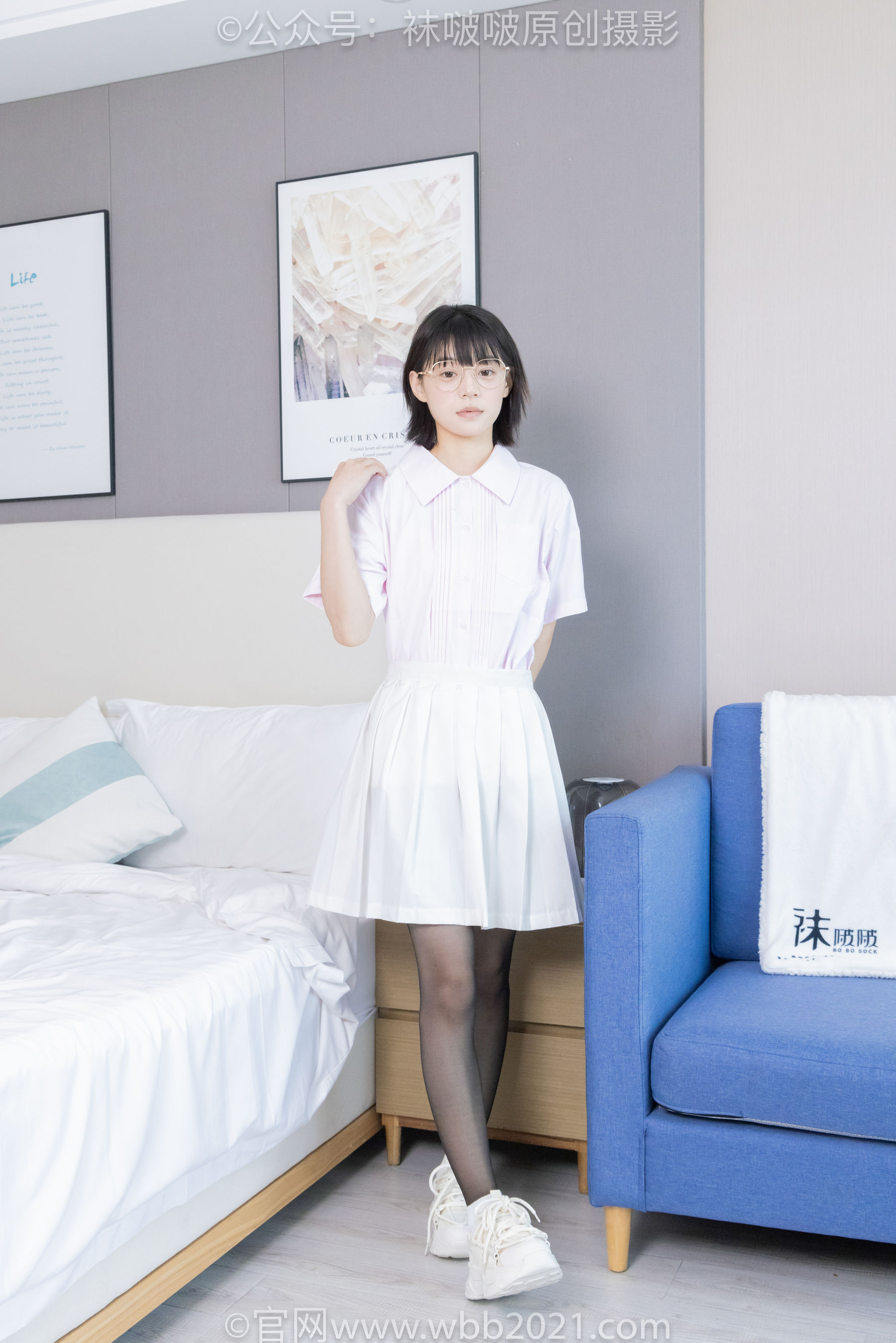 BoBoSocks袜啵啵 No.449 糯米 运动鞋、白棉袜、黑丝/(148P)