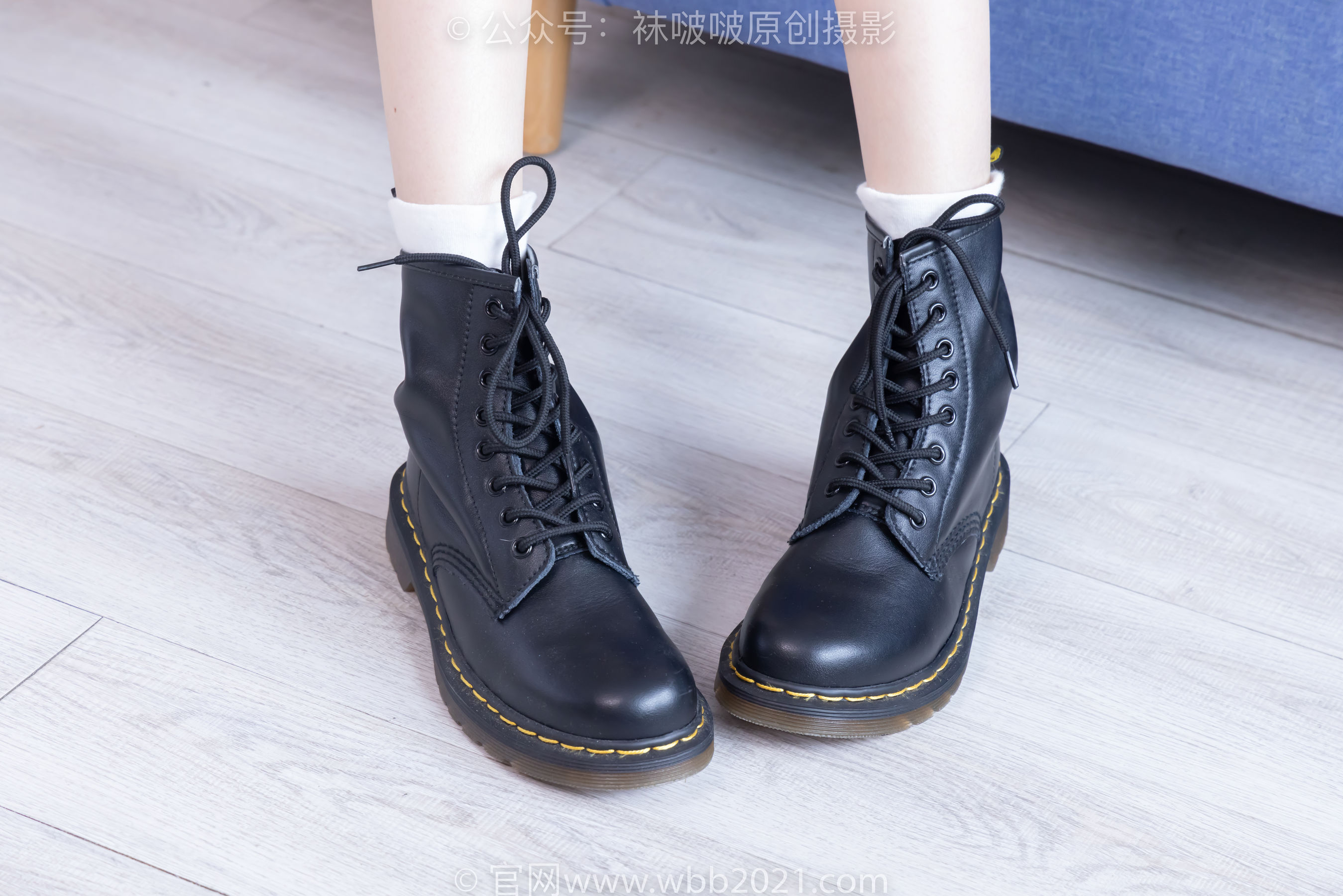 BoBoSocks袜啵啵 No.445 稚予 长靴、马丁短靴、黑丝、白棉袜/(145P)