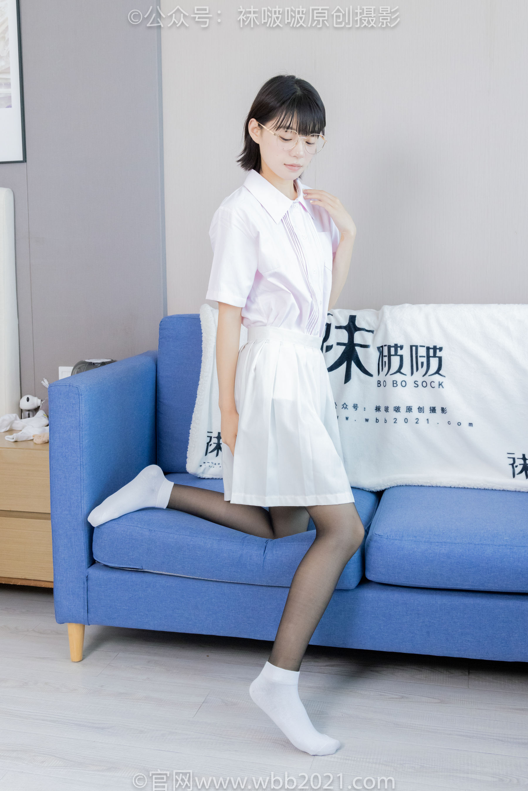 BoBoSocks袜啵啵 No.449 糯米 运动鞋、白棉袜、黑丝/(148P)