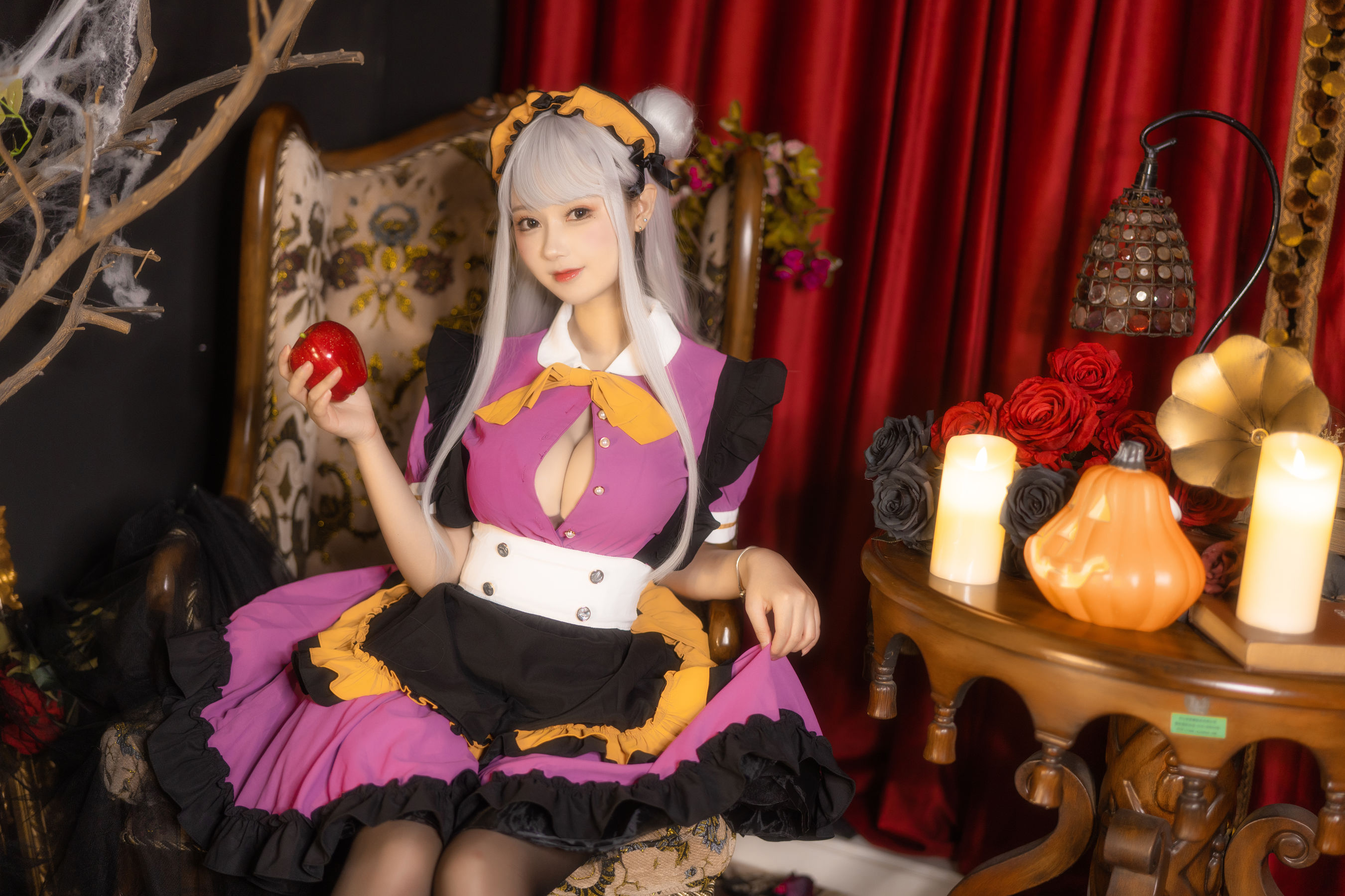 羽生三未 图集 - 万圣黑丝女仆/(37P)