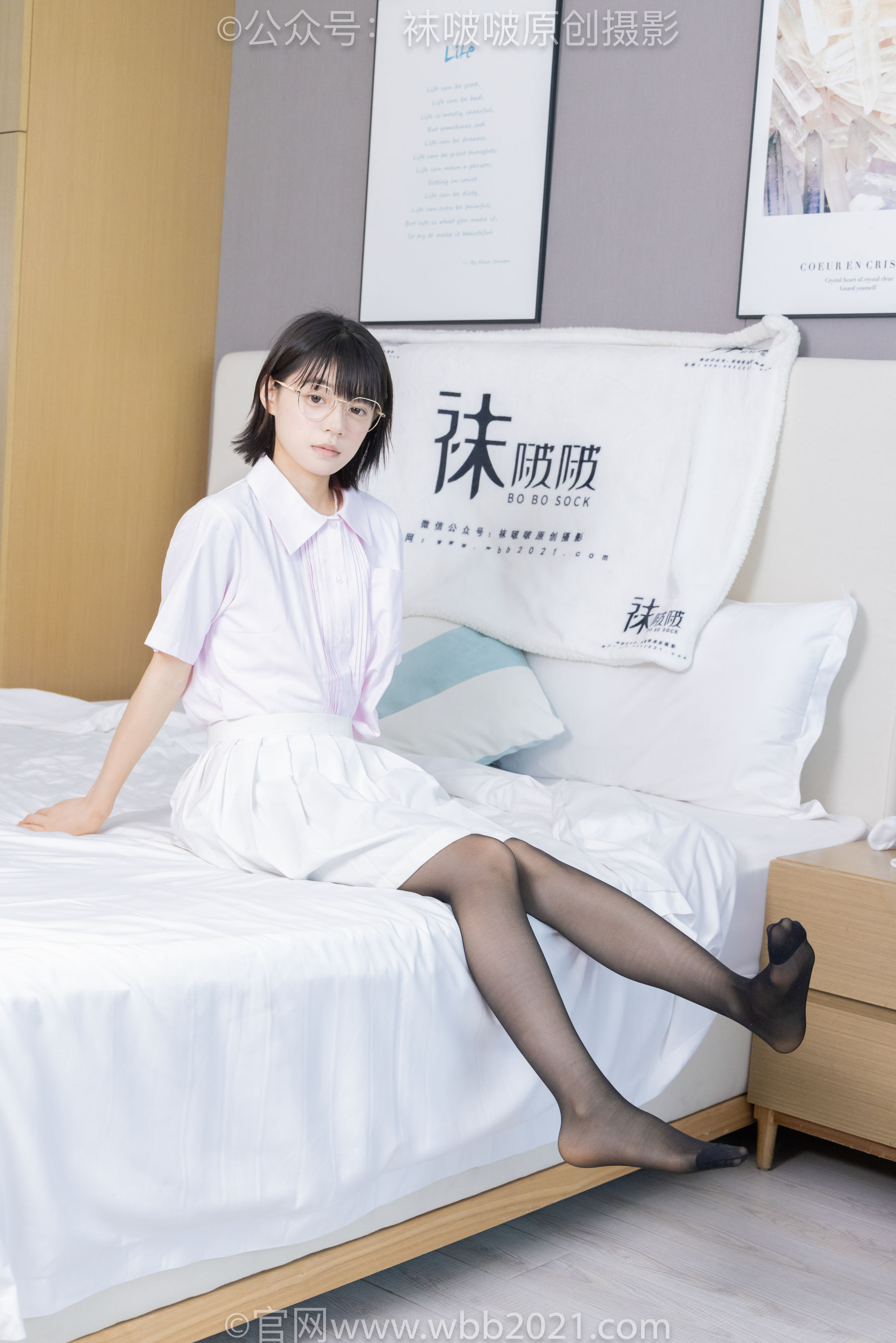 BoBoSocks袜啵啵 No.449 糯米 运动鞋、白棉袜、黑丝/(148P)