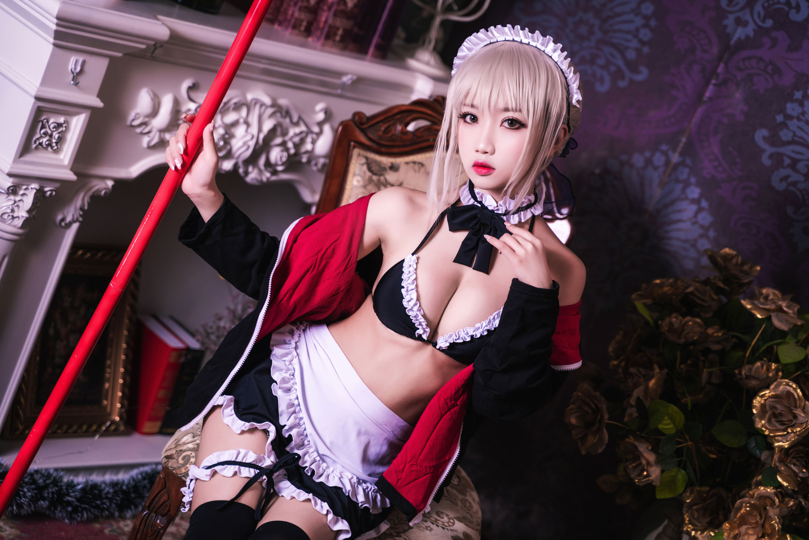 白嫩美少女 鬼畜瑶 - 黑呆女仆 (不知火舞)/(26P)