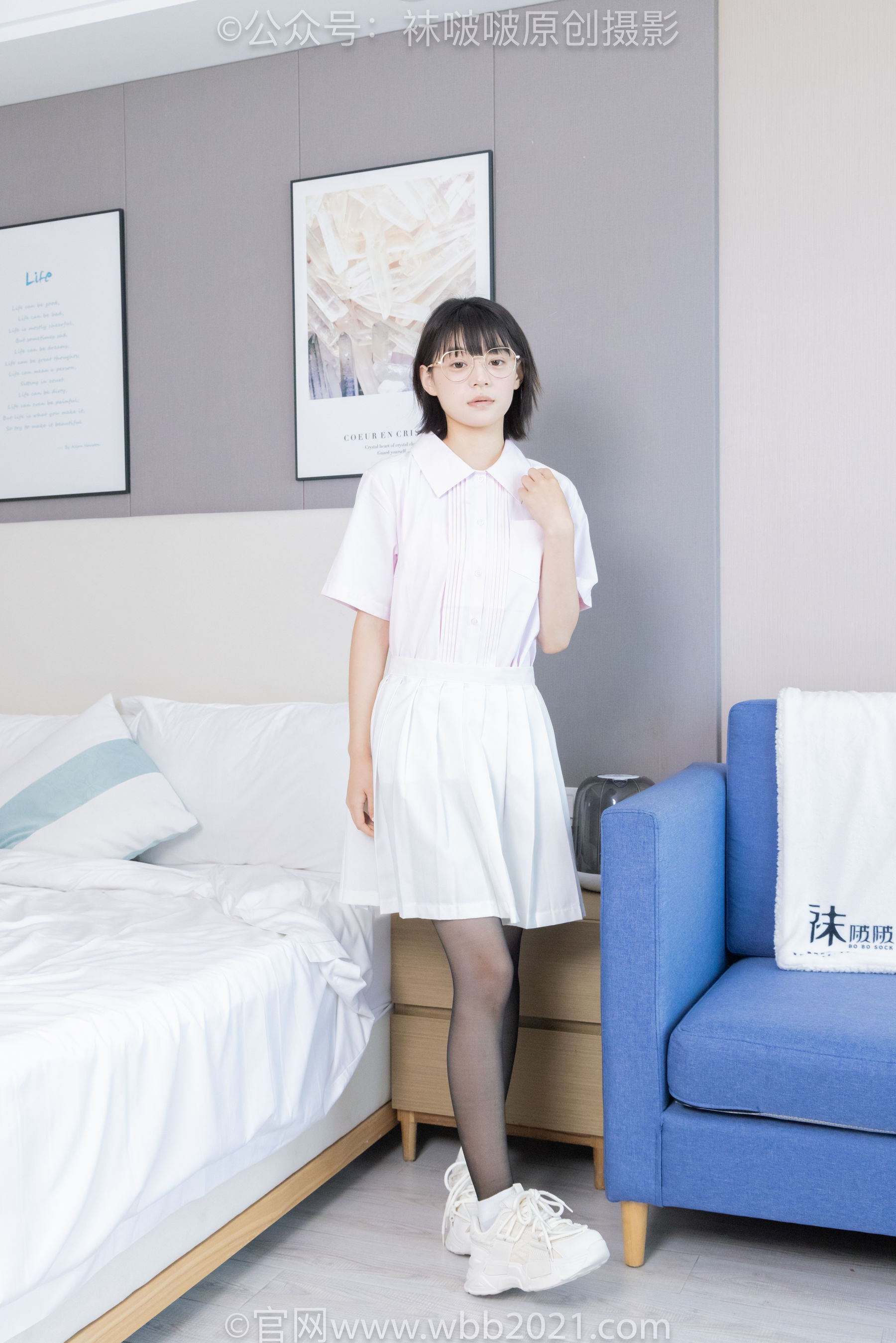 BoBoSocks袜啵啵 No.449 糯米 运动鞋、白棉袜、黑丝/(148P)