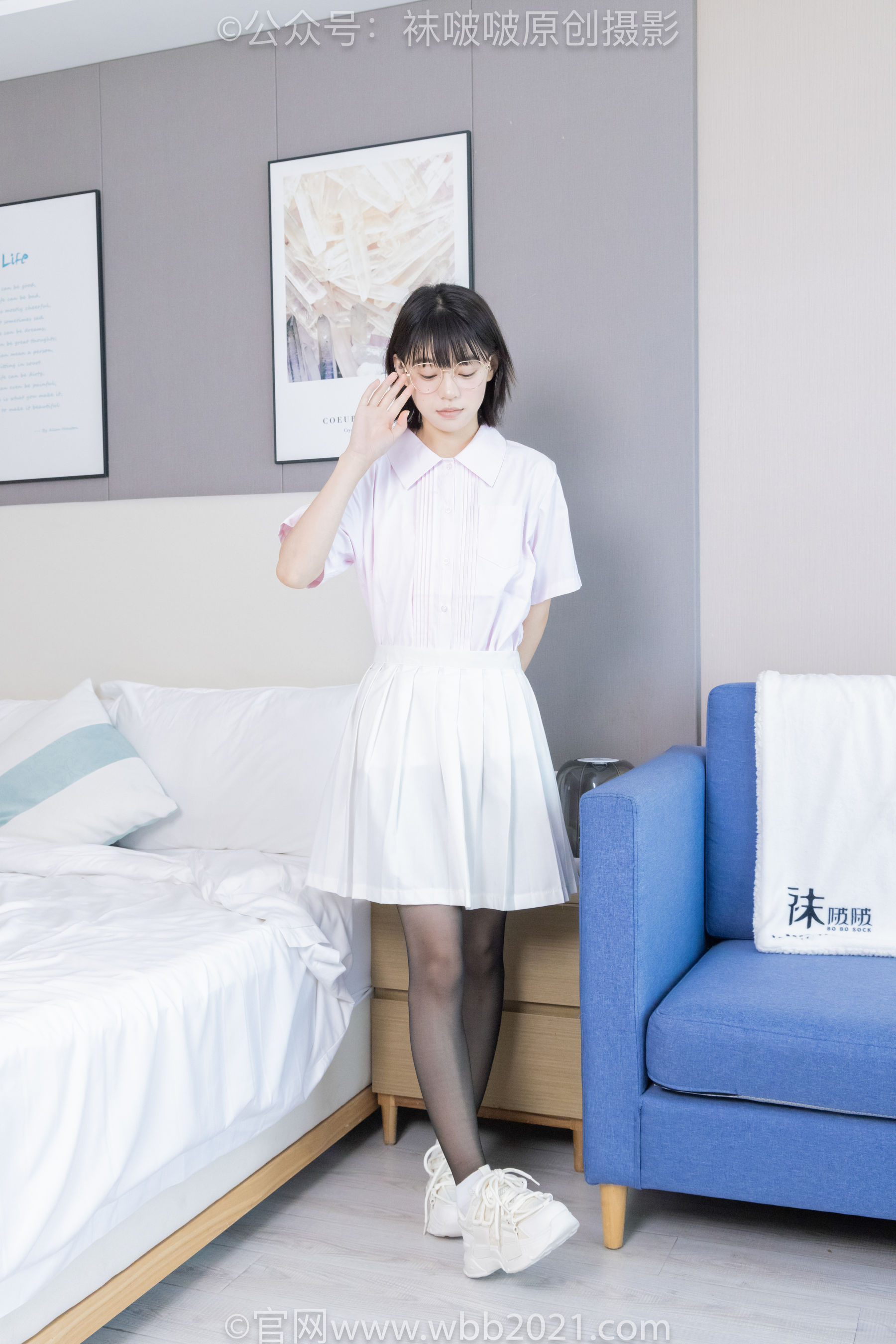 BoBoSocks袜啵啵 No.449 糯米 运动鞋、白棉袜、黑丝/(148P)