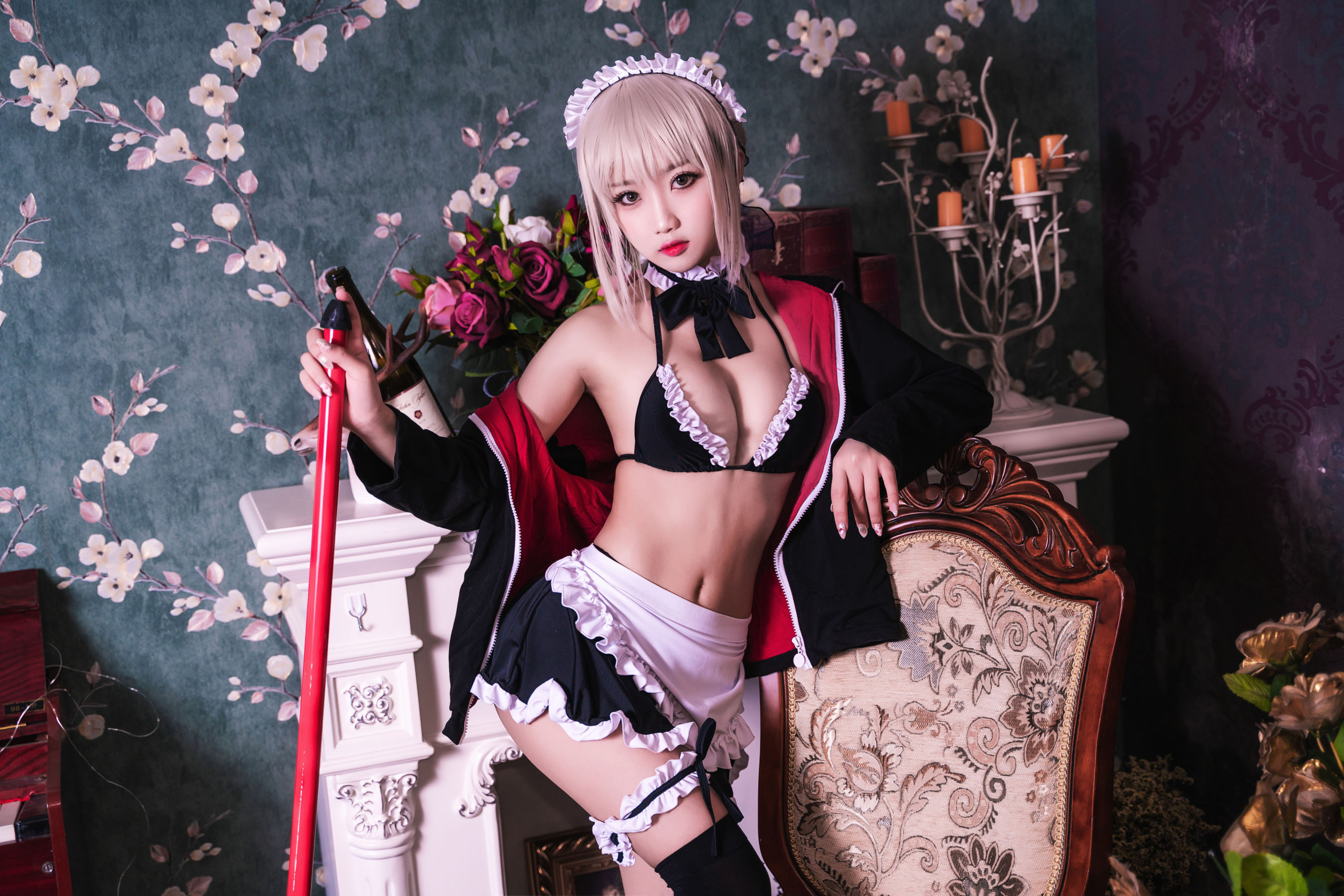 白嫩美少女 鬼畜瑶 - 黑呆女仆 (不知火舞)/(26P)
