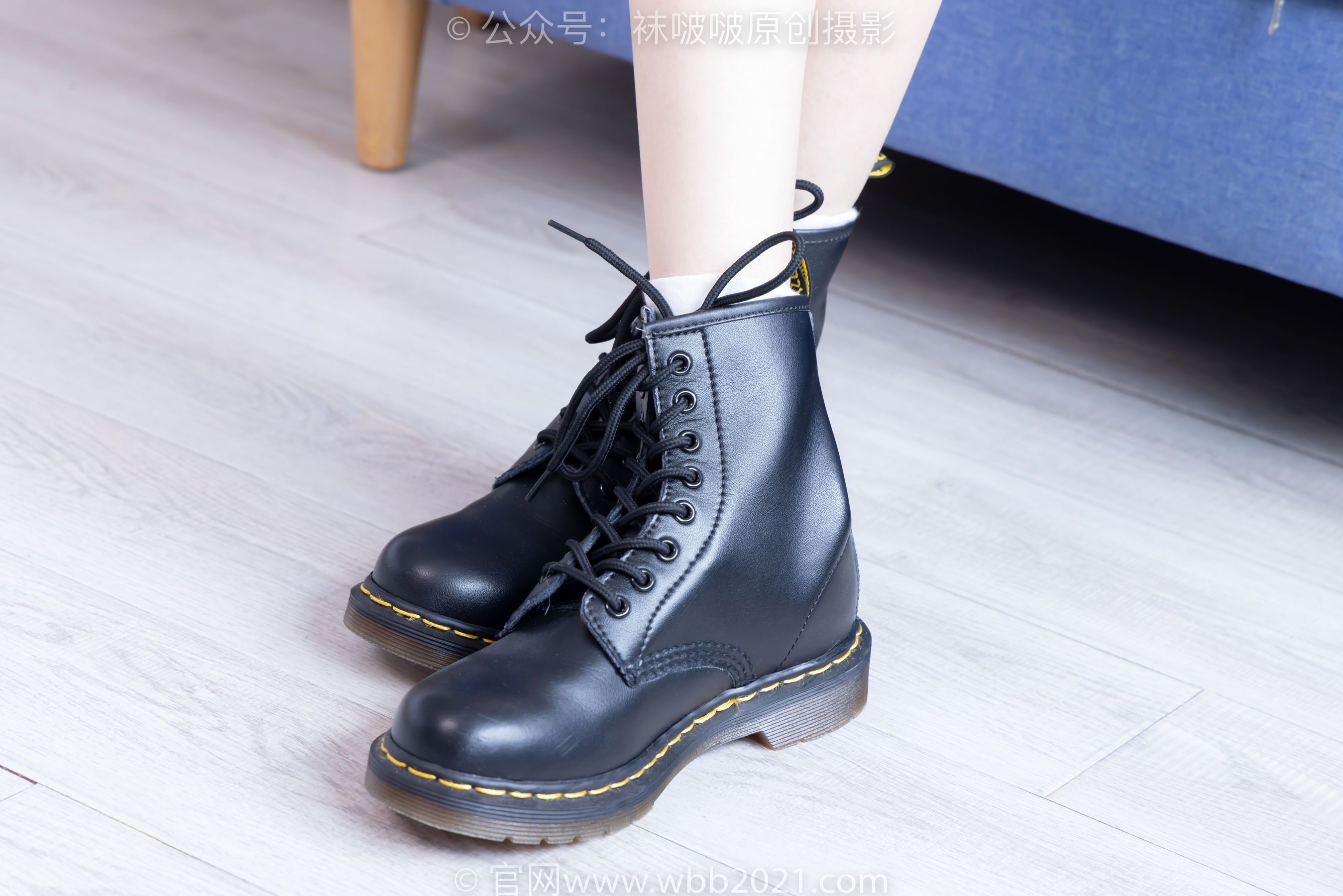 BoBoSocks袜啵啵 No.445 稚予 长靴、马丁短靴、黑丝、白棉袜/(145P)