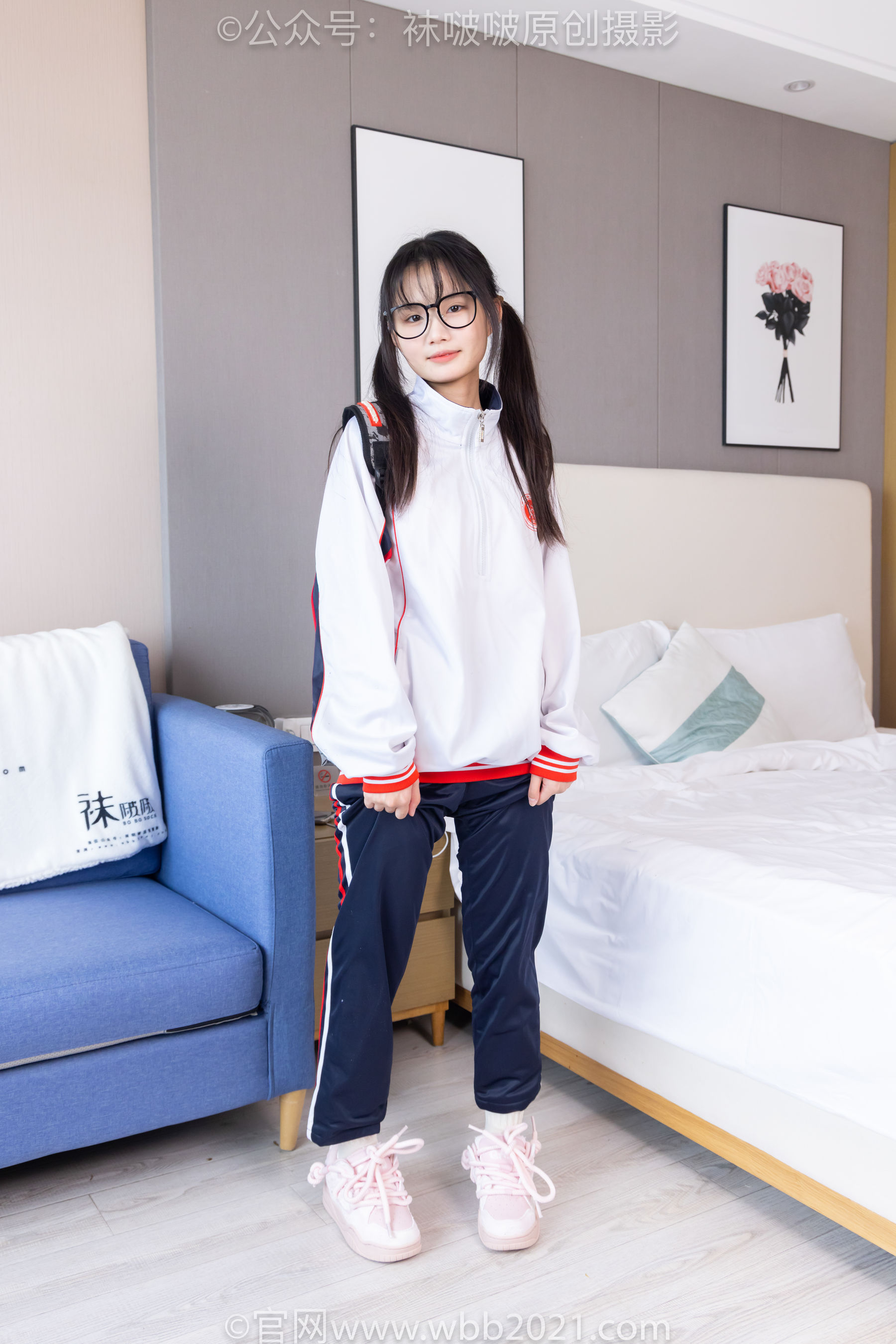 BoBoSocks袜啵啵 No.458 甜甜圈 -板鞋、白棉袜、肉丝、校服裤里丝/(150P)