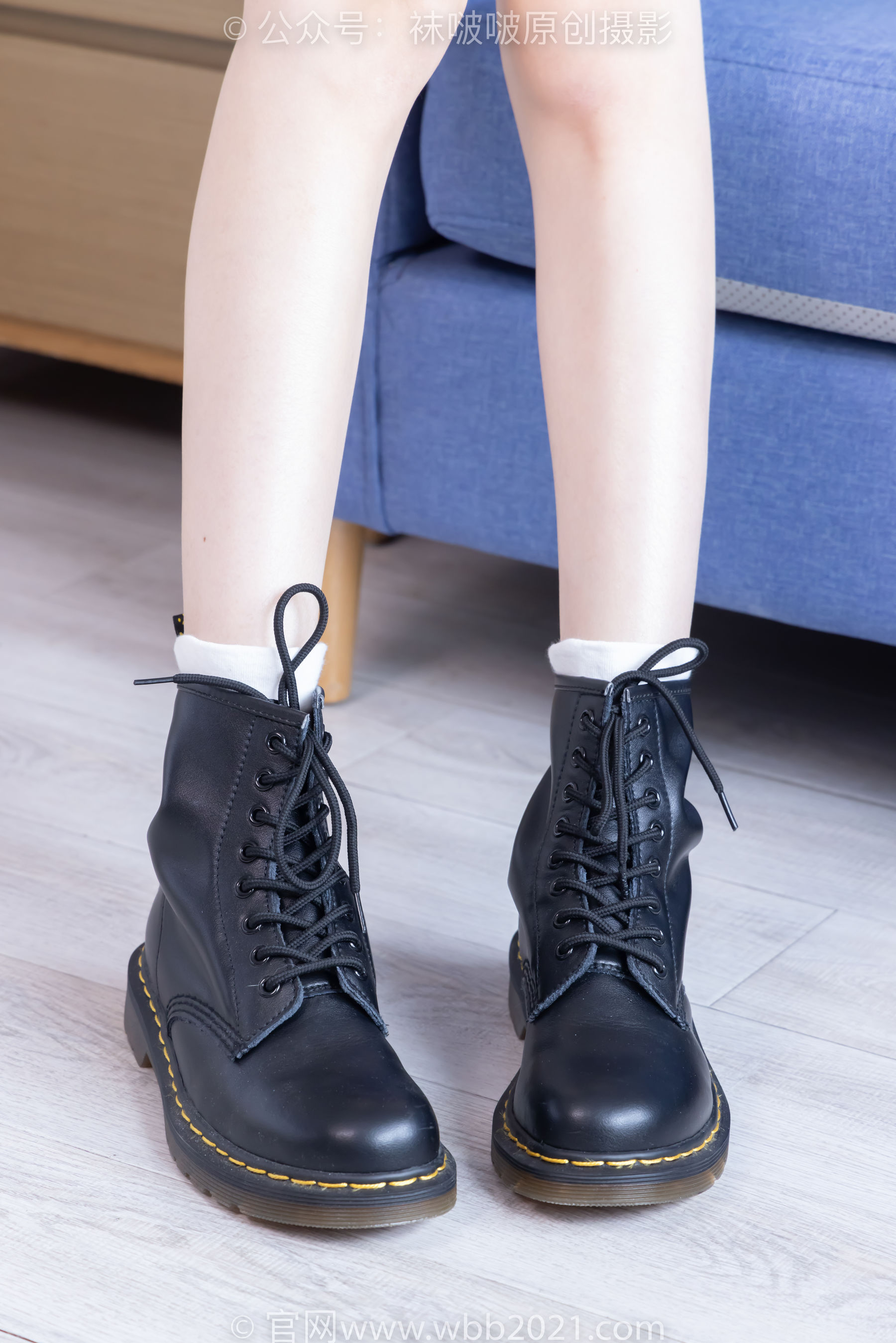 BoBoSocks袜啵啵 No.445 稚予 长靴、马丁短靴、黑丝、白棉袜/(145P)