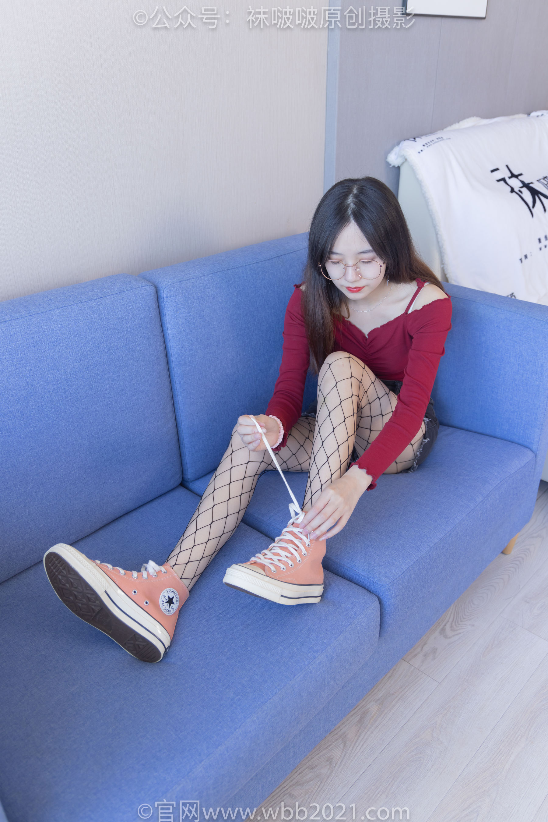 BoBoSocks袜啵啵 No.453 小甜豆 -帆布鞋、黑色渔网袜/(141P)