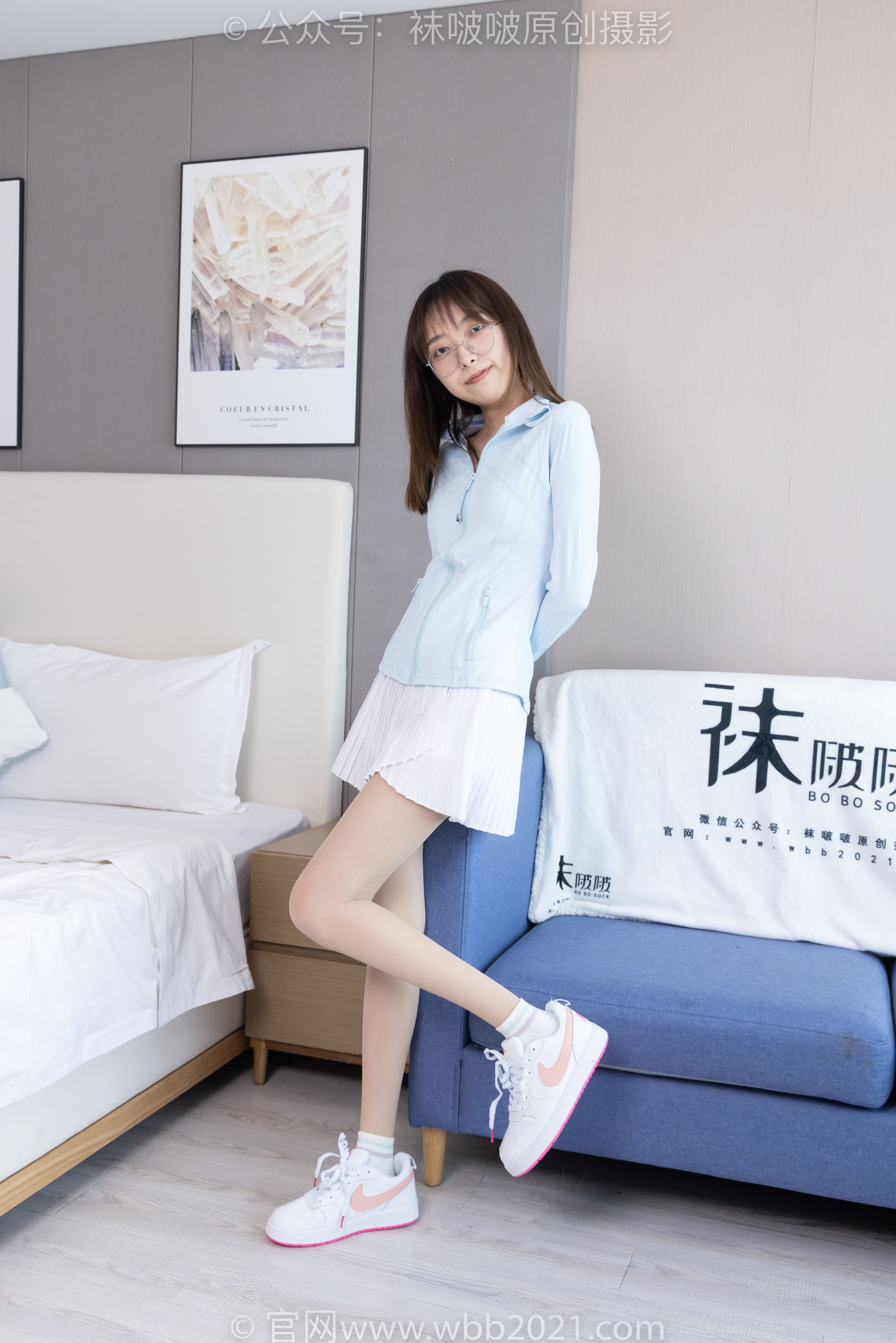 BoBoSocks袜啵啵 No.454 稚予 -白棉袜、肉丝、板鞋/(150P)