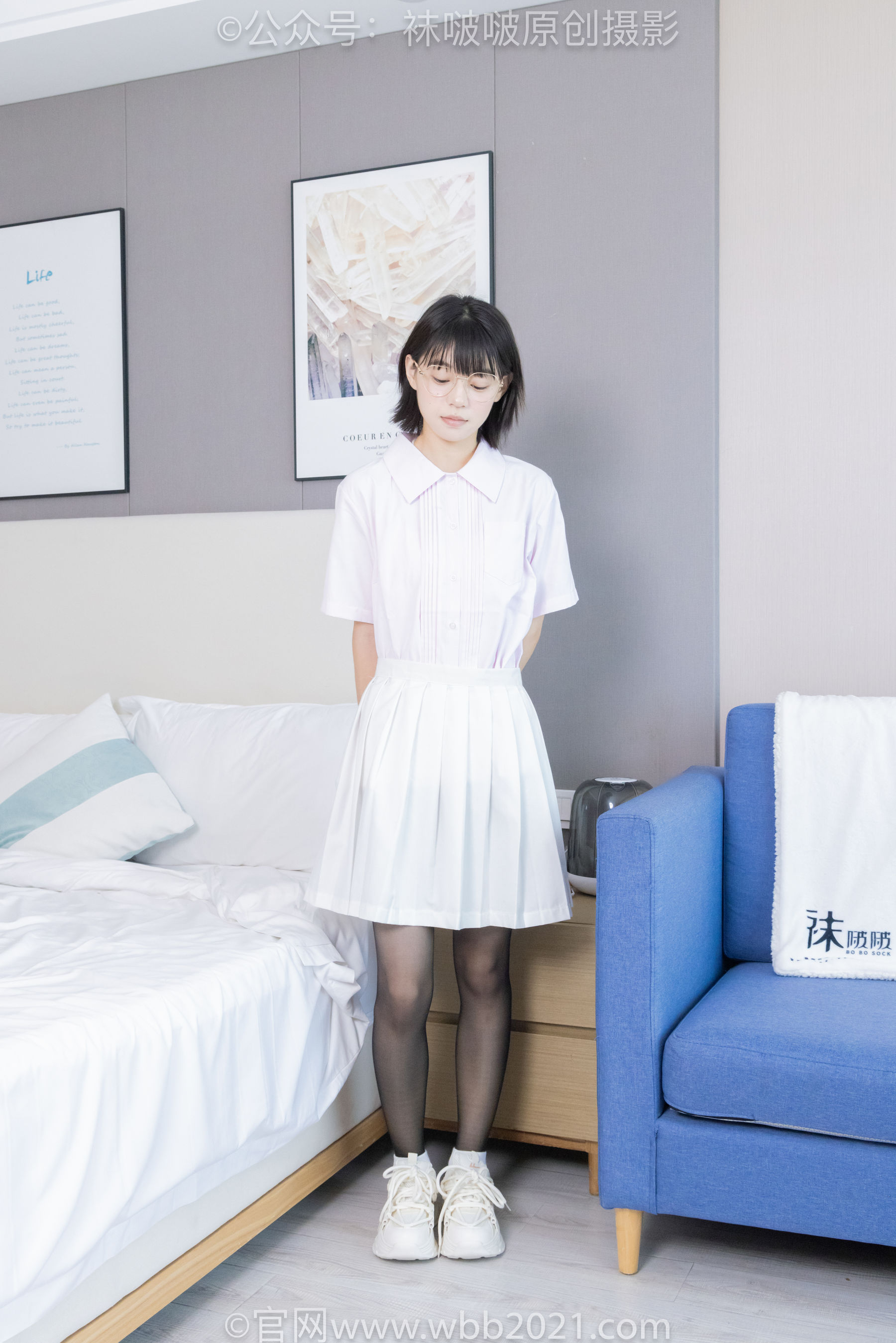 BoBoSocks袜啵啵 No.449 糯米 运动鞋、白棉袜、黑丝/(148P)