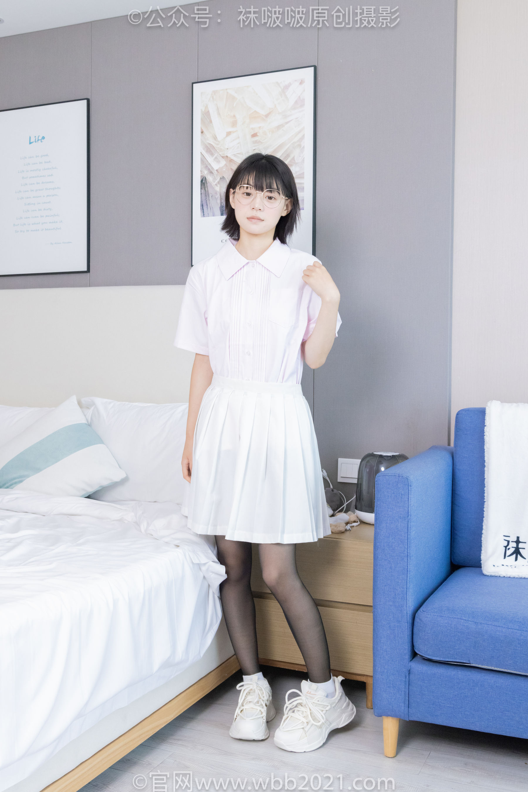 BoBoSocks袜啵啵 No.449 糯米 运动鞋、白棉袜、黑丝/(148P)