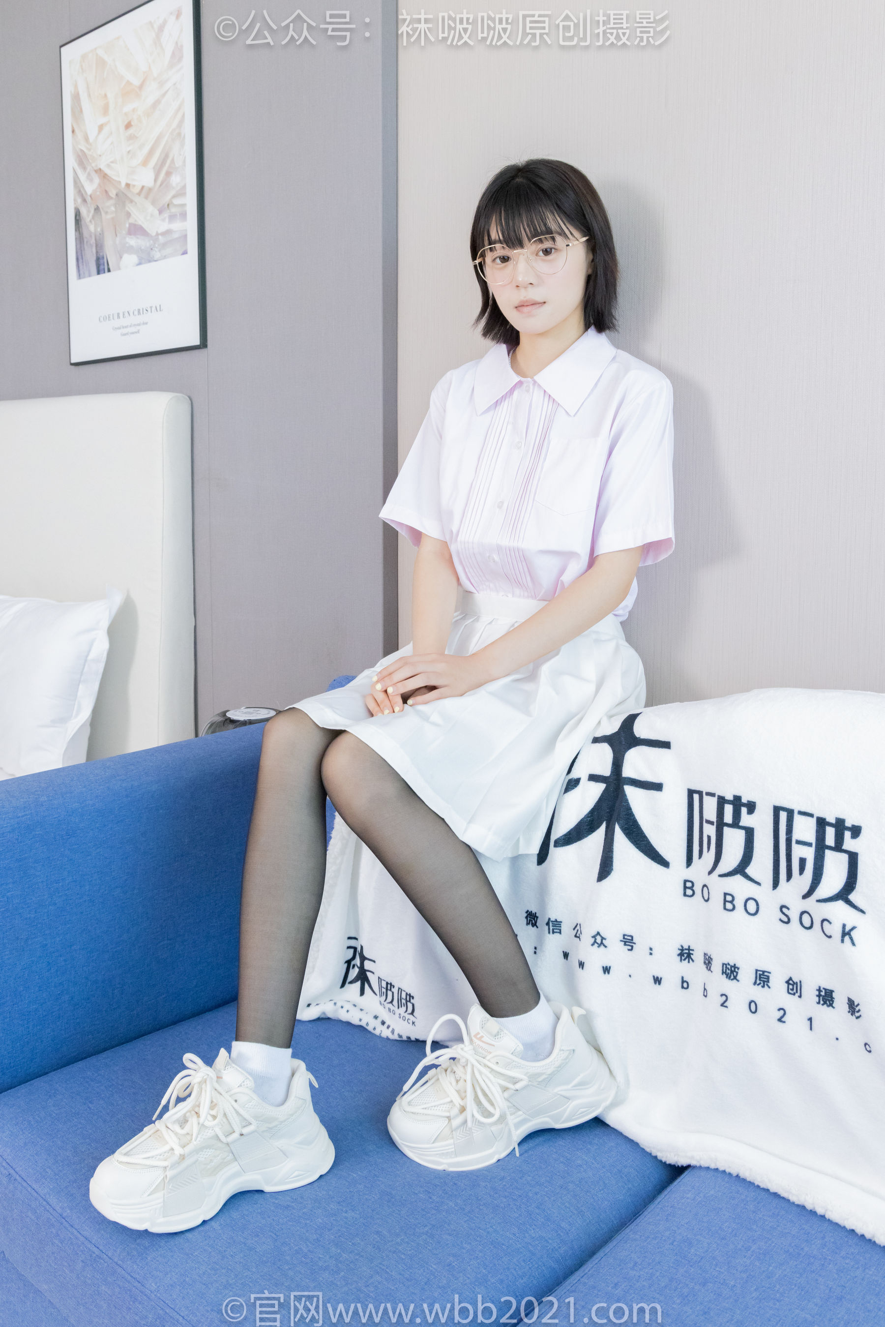 BoBoSocks袜啵啵 No.449 糯米 运动鞋、白棉袜、黑丝/(148P)