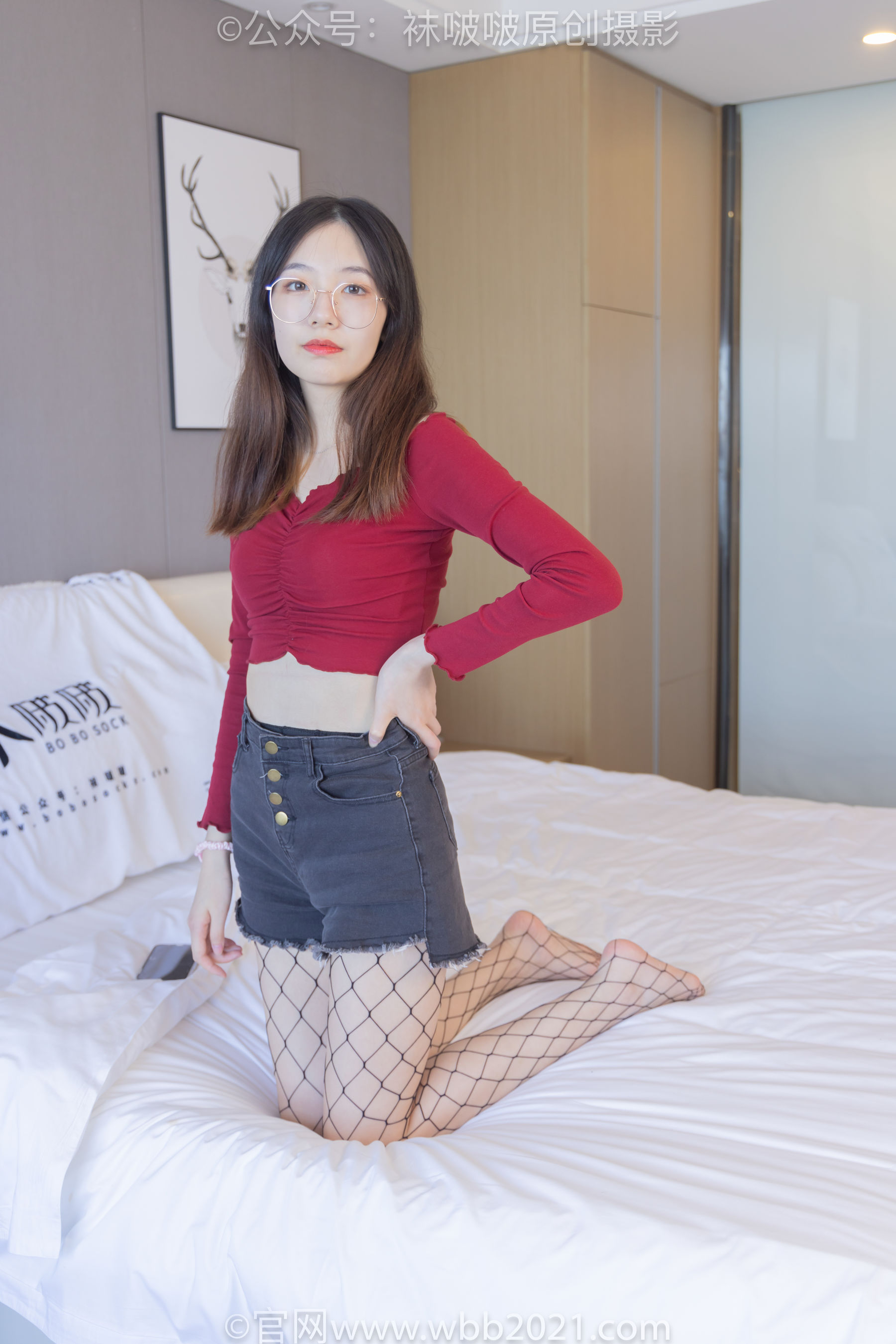 BoBoSocks袜啵啵 No.453 小甜豆 -帆布鞋、黑色渔网袜/(141P)