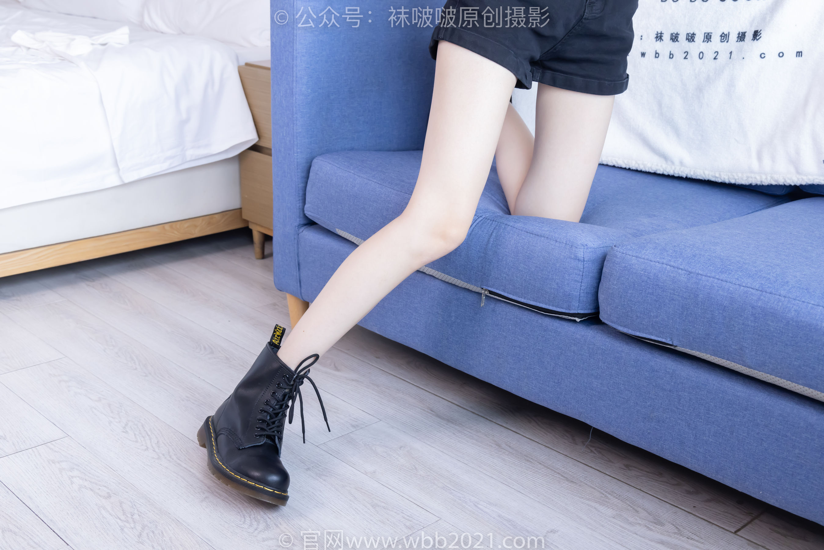 BoBoSocks袜啵啵 No.445 稚予 长靴、马丁短靴、黑丝、白棉袜/(145P)