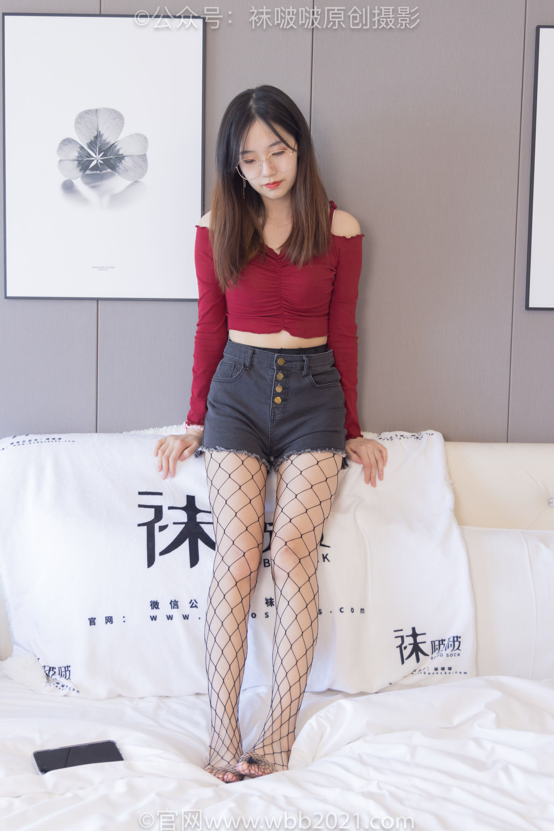 BoBoSocks袜啵啵 No.453 小甜豆 -帆布鞋、黑色渔网袜/(141P)