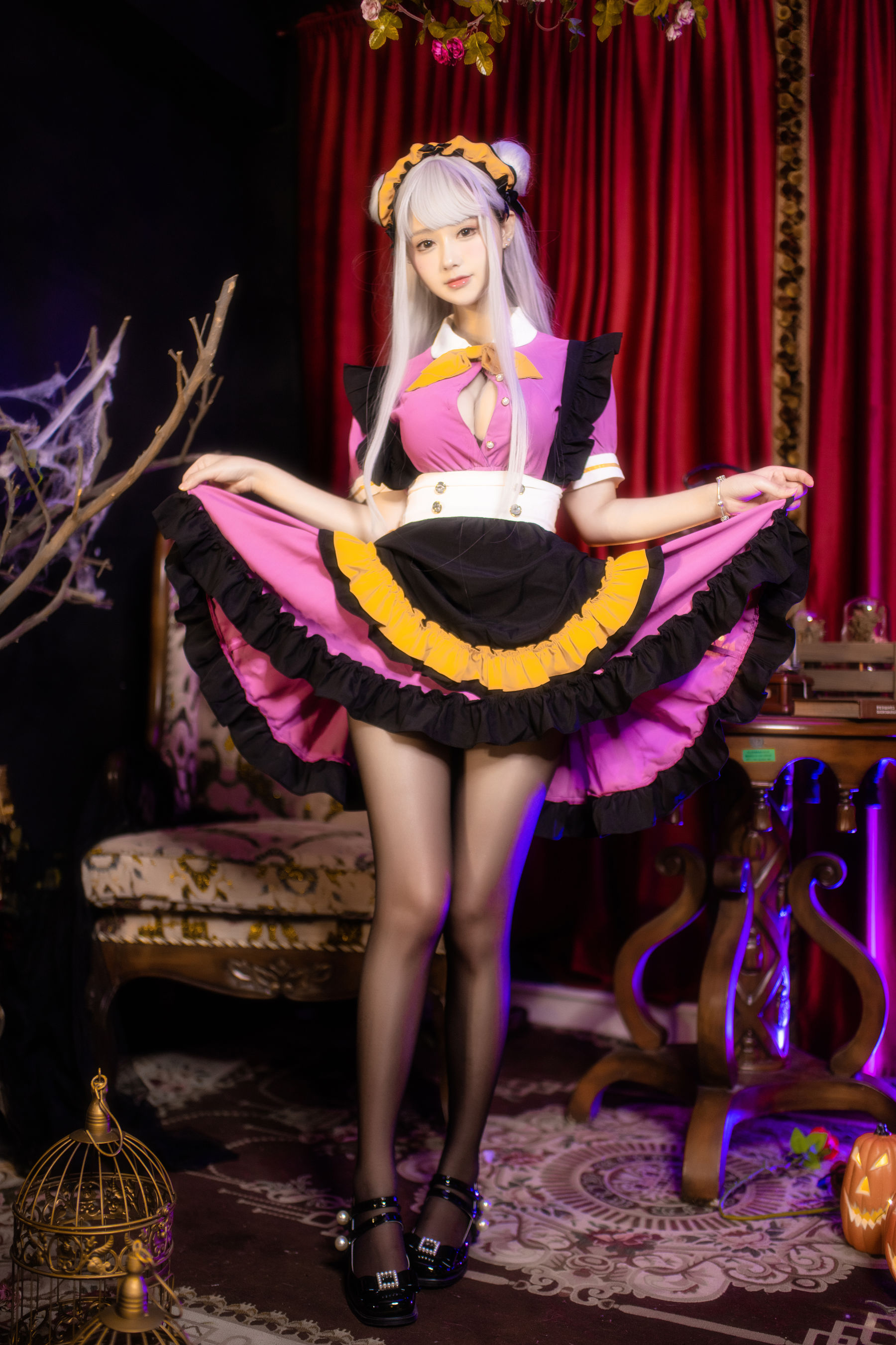 羽生三未 图集 - 万圣黑丝女仆/(37P)