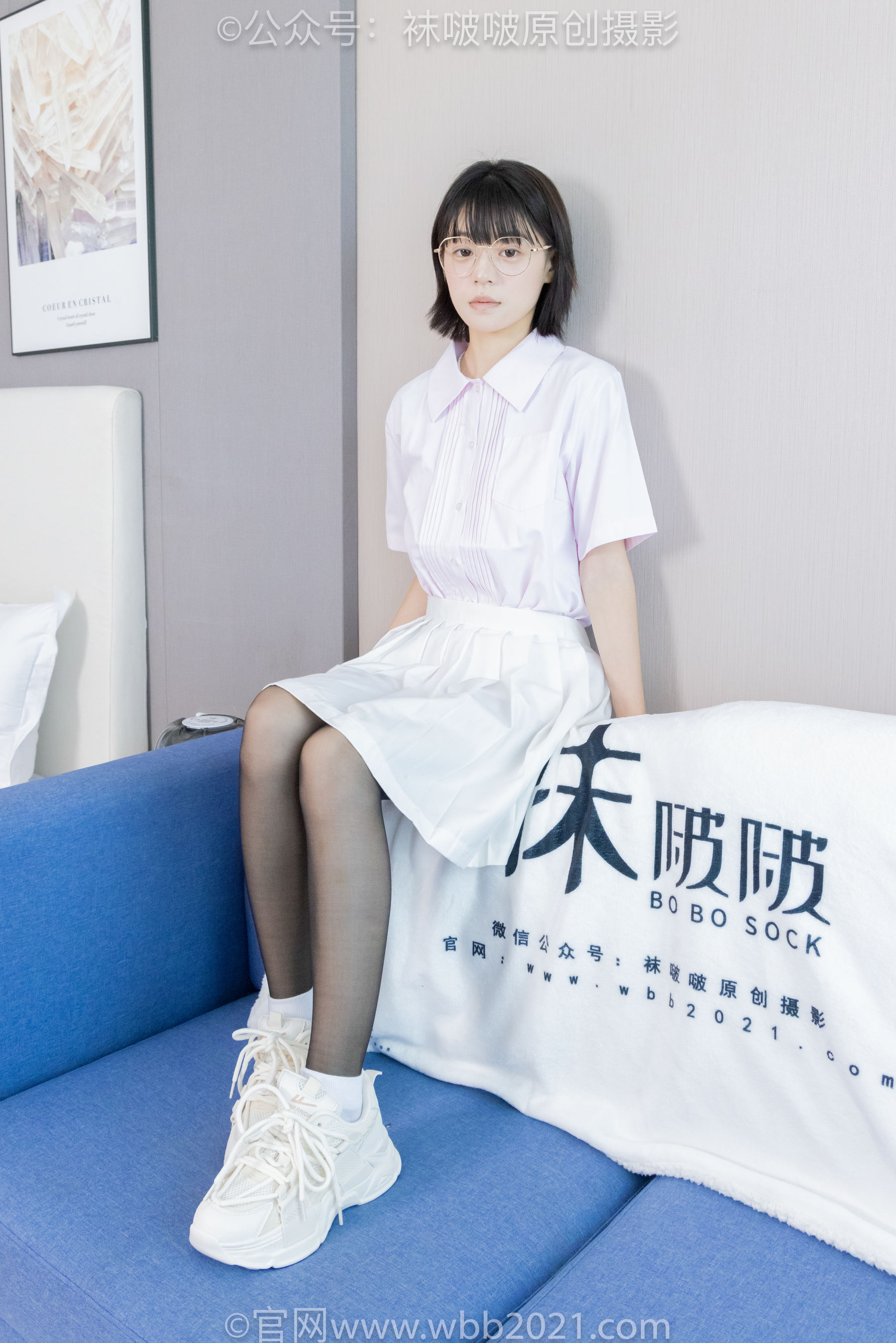 BoBoSocks袜啵啵 No.449 糯米 运动鞋、白棉袜、黑丝/(148P)