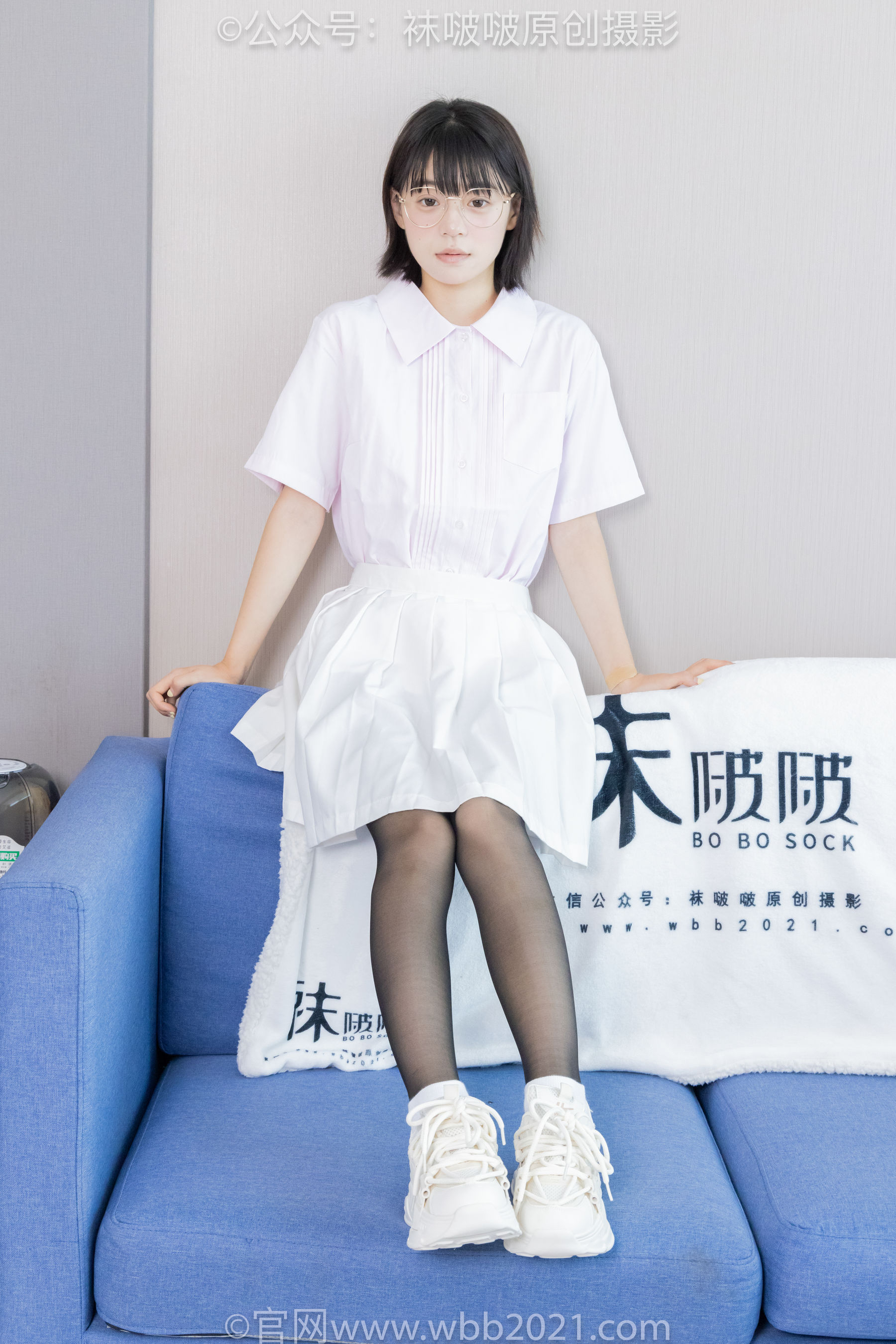 BoBoSocks袜啵啵 No.449 糯米 运动鞋、白棉袜、黑丝/(148P)