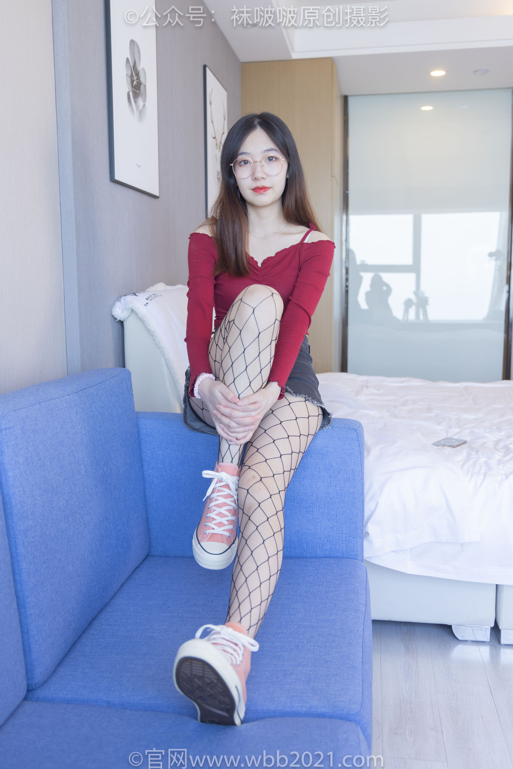 BoBoSocks袜啵啵 No.453 小甜豆 -帆布鞋、黑色渔网袜/(141P)