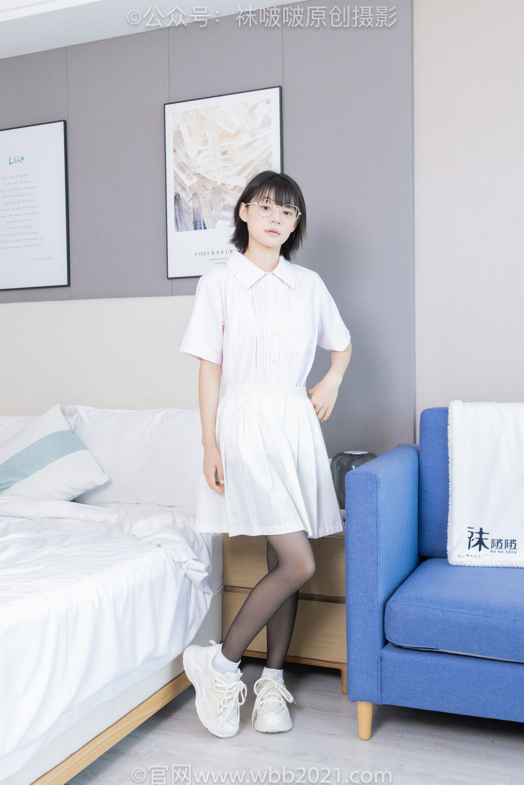 BoBoSocks袜啵啵 No.449 糯米 运动鞋、白棉袜、黑丝/(148P)