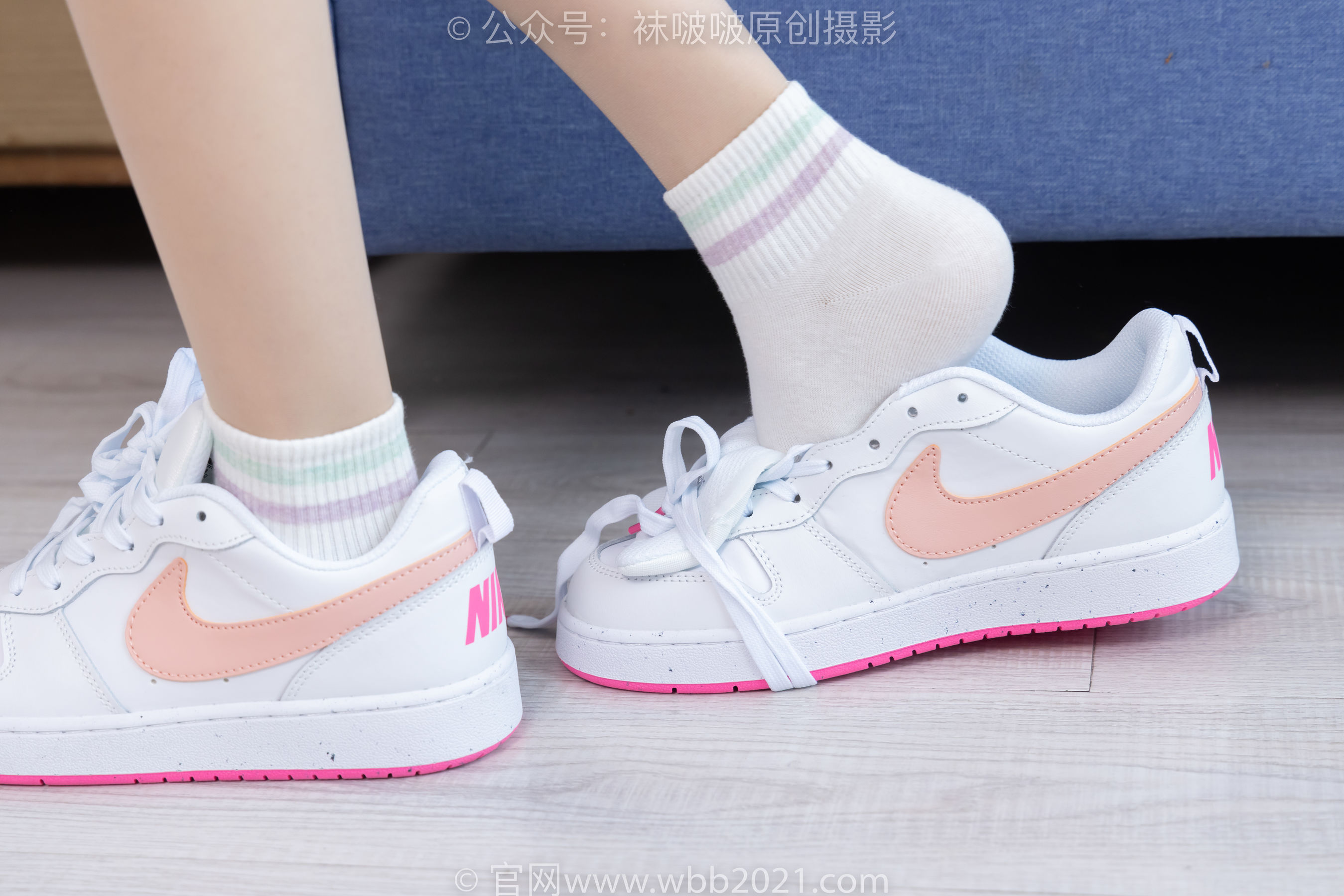 BoBoSocks袜啵啵 No.454 稚予 -白棉袜、肉丝、板鞋/(150P)