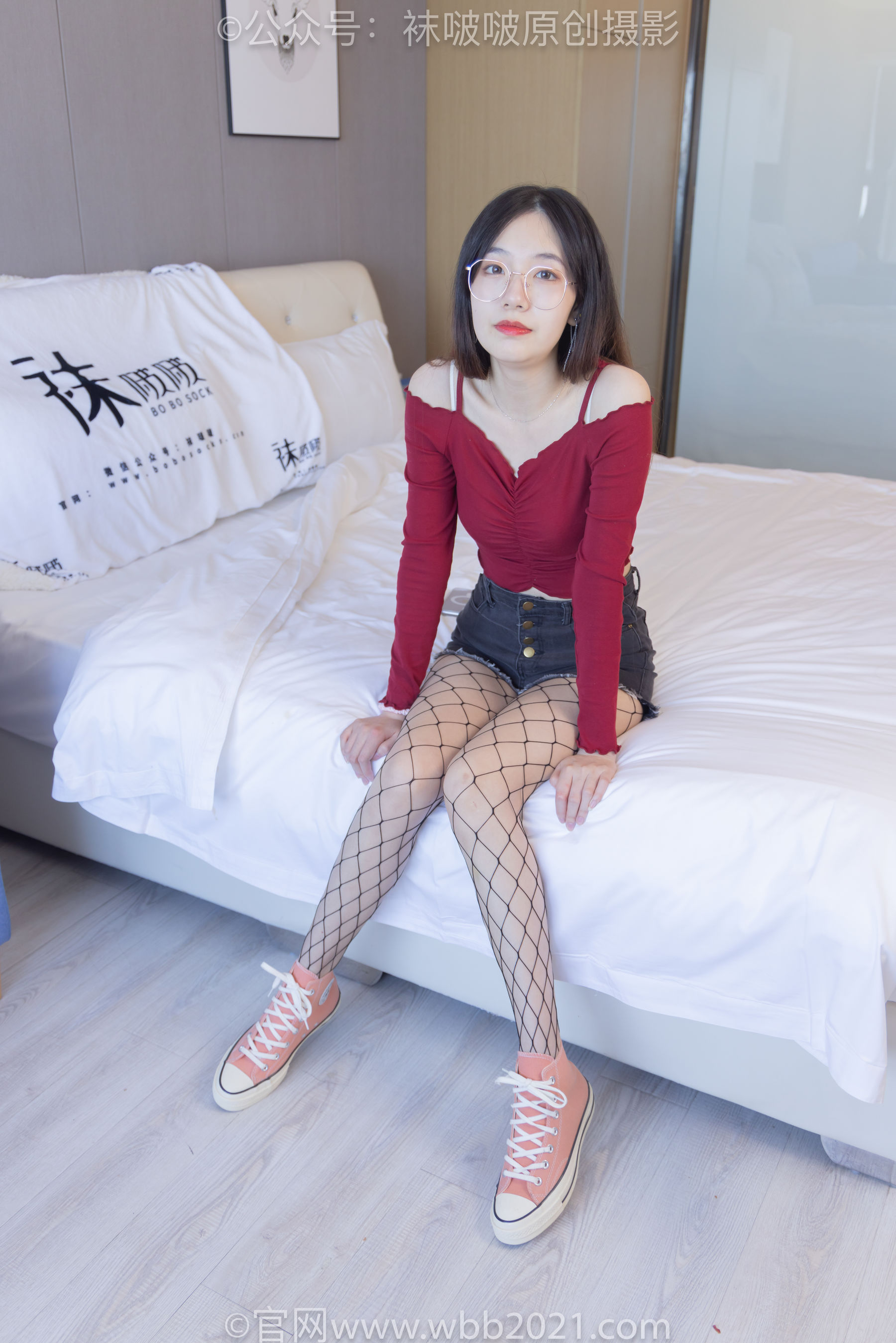 BoBoSocks袜啵啵 No.453 小甜豆 -帆布鞋、黑色渔网袜/(141P)