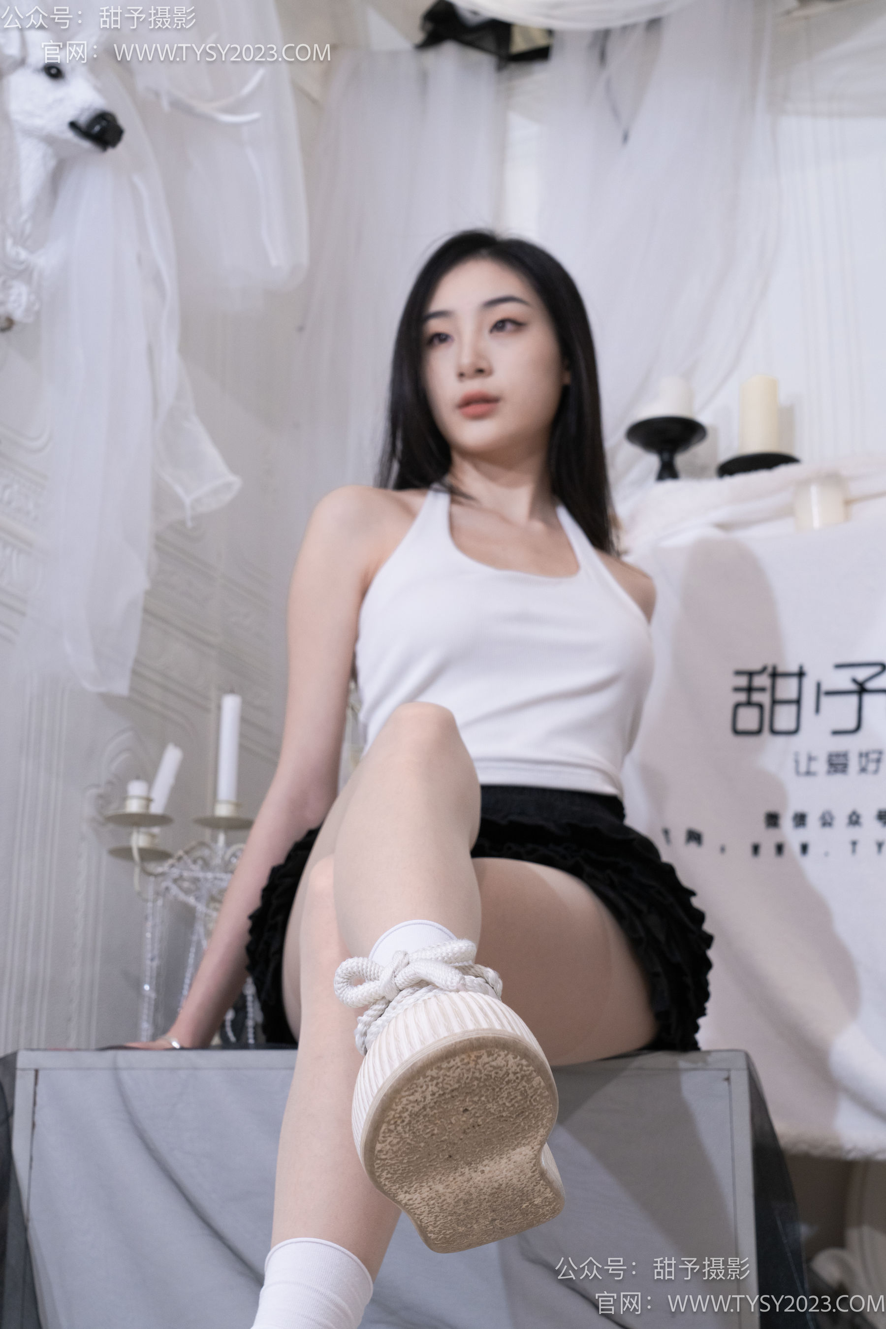 甜予摄影 No.076 小狸 -帆布鞋、白棉袜、肉丝（脚尖加固款）/(126P)
