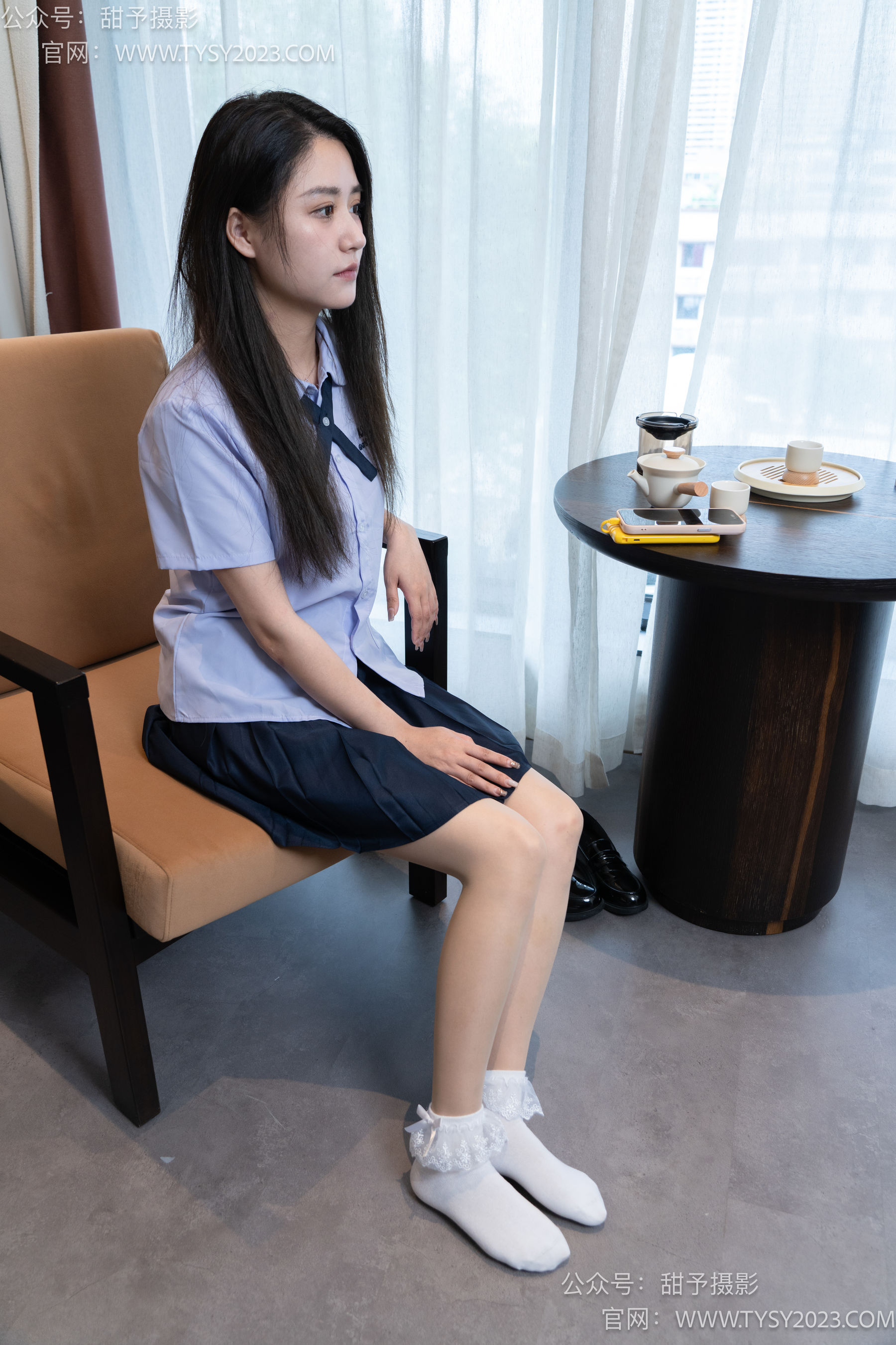甜予摄影 No.081 澜澜 -皮鞋、两双白棉袜、肉丝（脚尖加固款）/(140P)