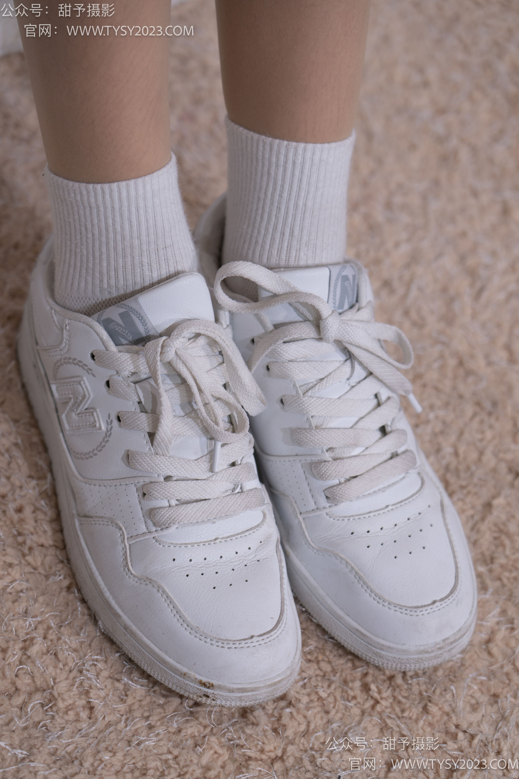 甜予摄影 No.085 小桃 -板鞋、白棉袜、肉丝（脚尖微加固款）/(129P)
