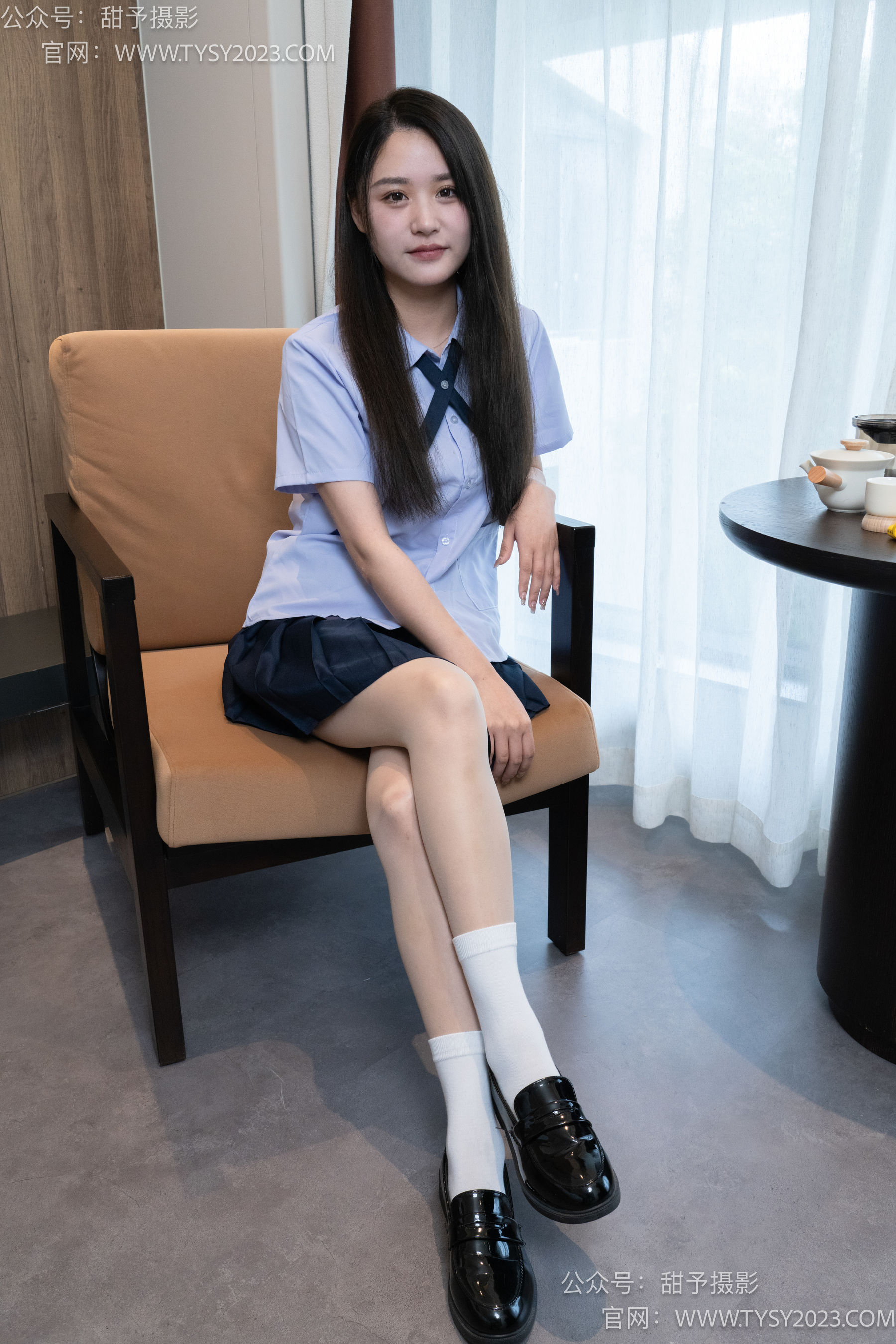甜予摄影 No.081 澜澜 -皮鞋、两双白棉袜、肉丝（脚尖加固款）/(140P)