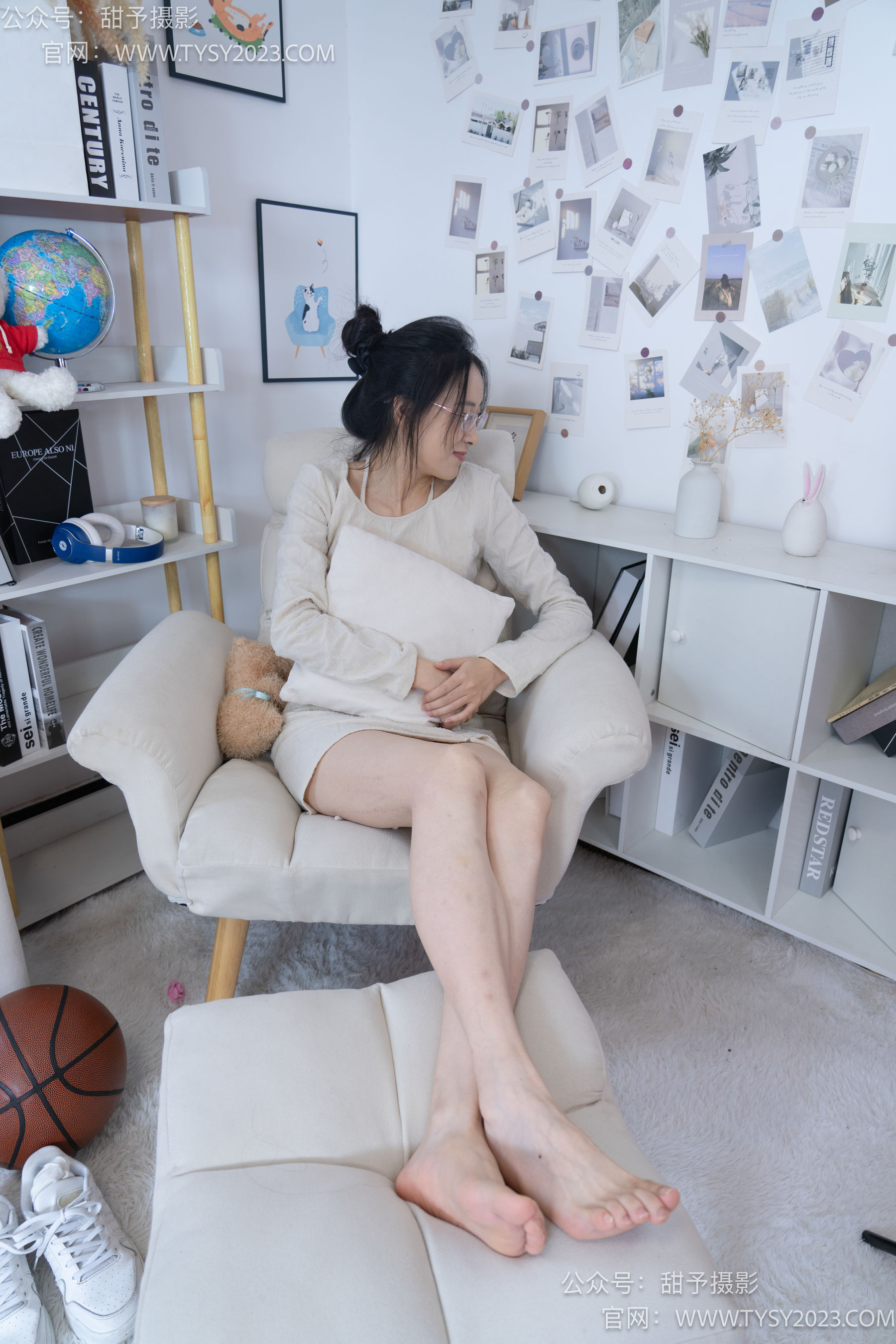 甜予摄影 No.087 静静 -板鞋、白棉袜、裸足/(106P)