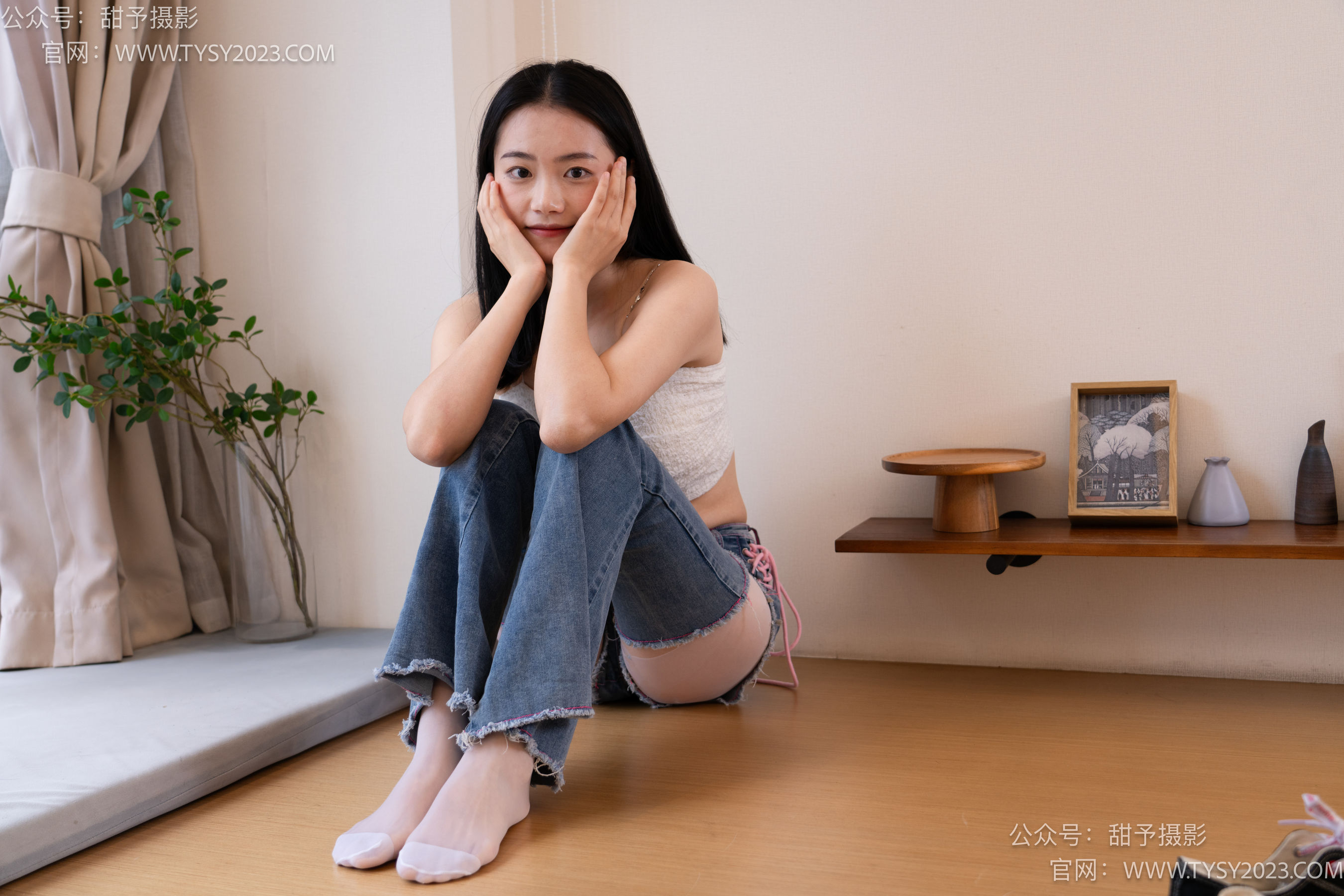 甜予摄影 No.093 齐齐 -帆布鞋、白丝（脚尖加固款、裤里丝）/(123P)