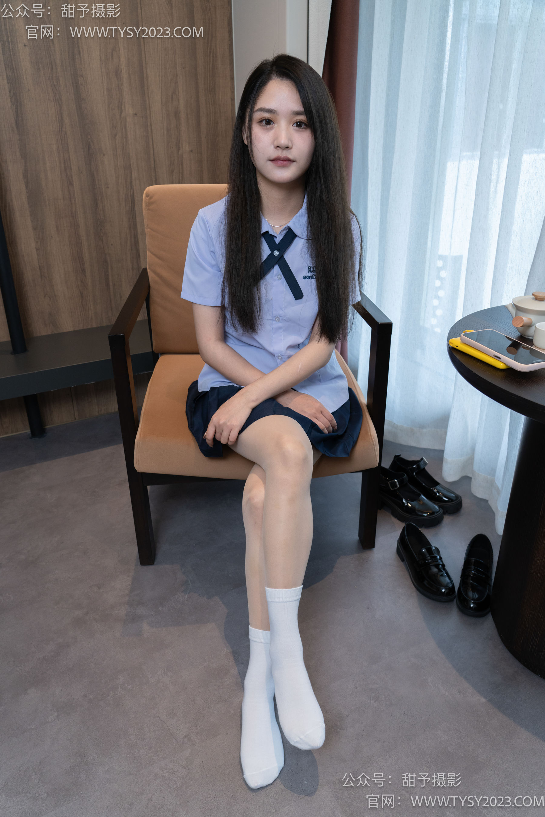 甜予摄影 No.081 澜澜 -皮鞋、两双白棉袜、肉丝（脚尖加固款）/(140P)