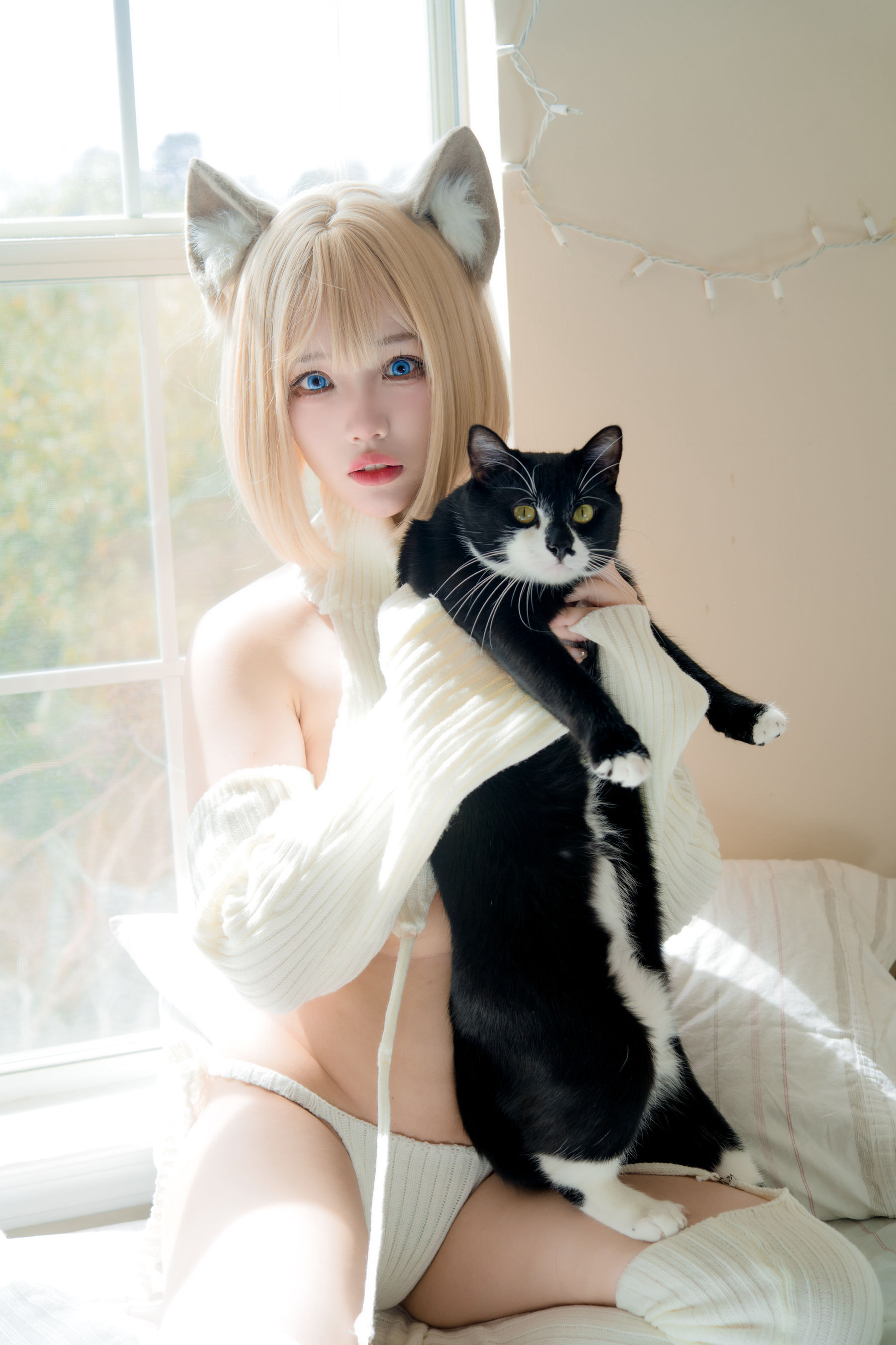 狐洛洛子 - 慵懒白猫/(36P)