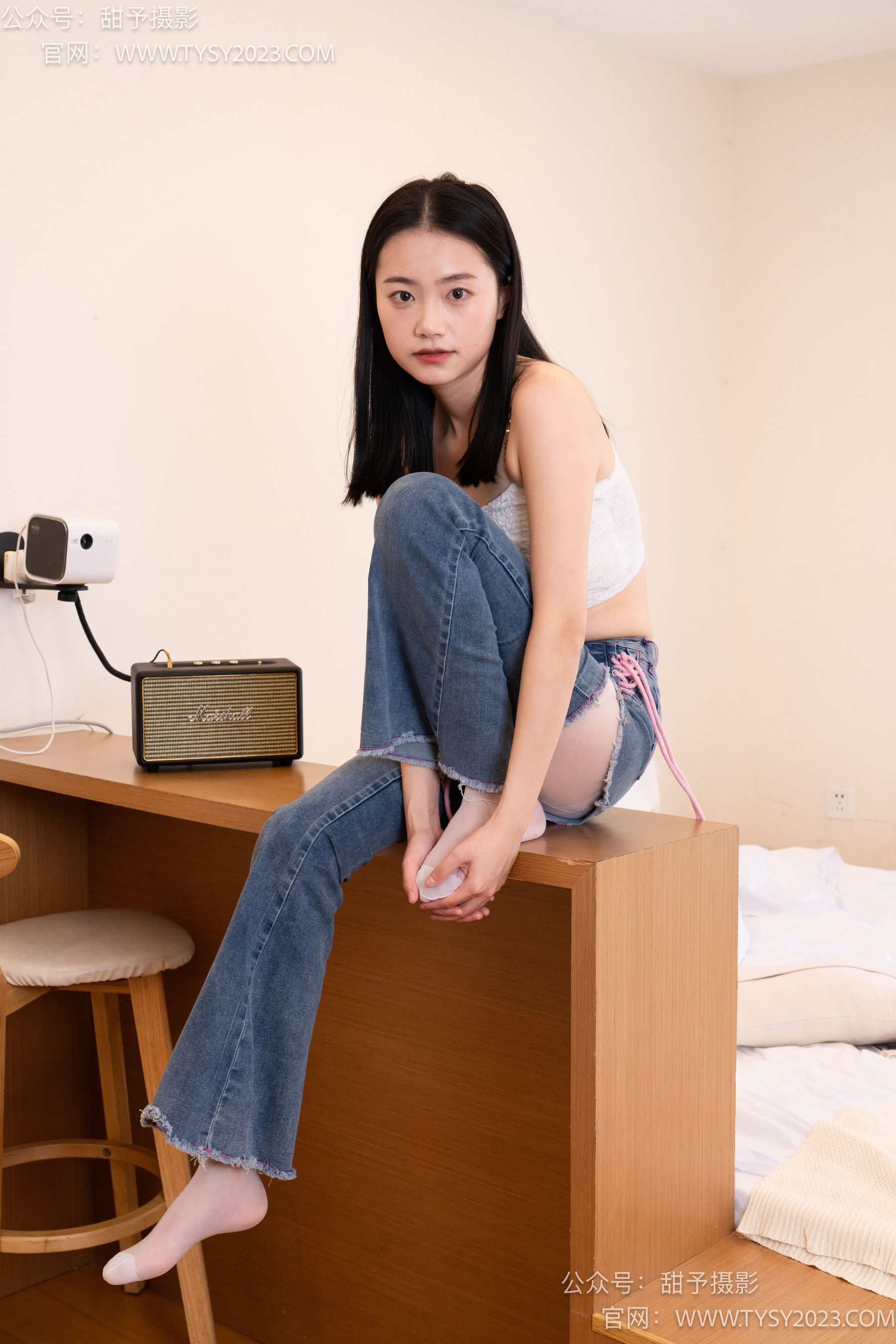 甜予摄影 No.093 齐齐 -帆布鞋、白丝（脚尖加固款、裤里丝）/(123P)