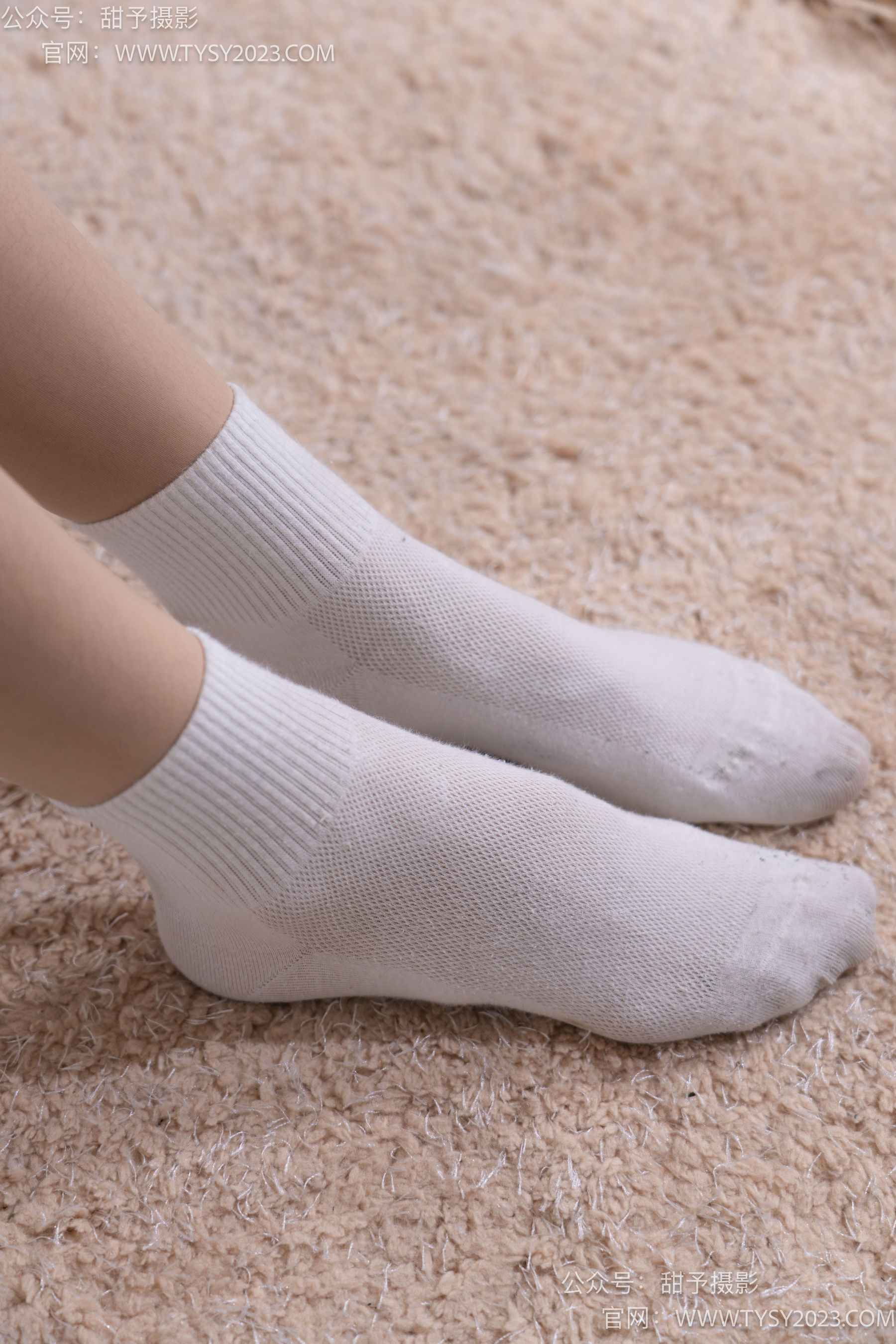 甜予摄影 No.085 小桃 -板鞋、白棉袜、肉丝（脚尖微加固款）/(129P)