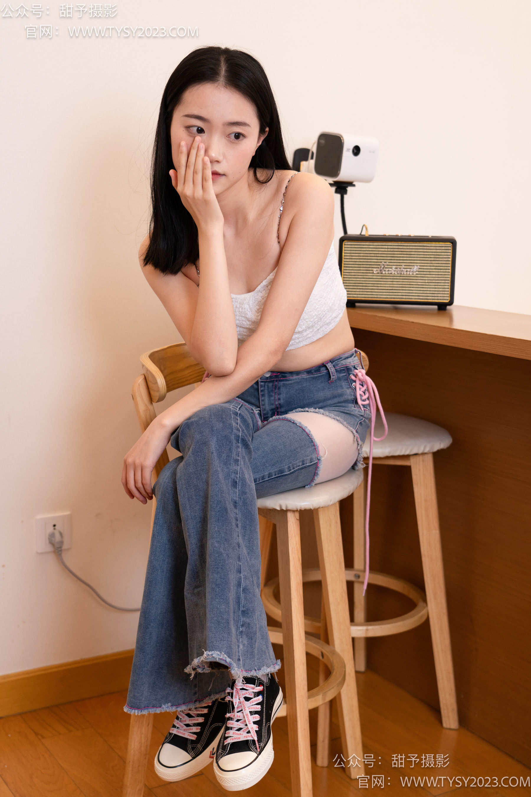 甜予摄影 No.093 齐齐 -帆布鞋、白丝（脚尖加固款、裤里丝）/(123P)