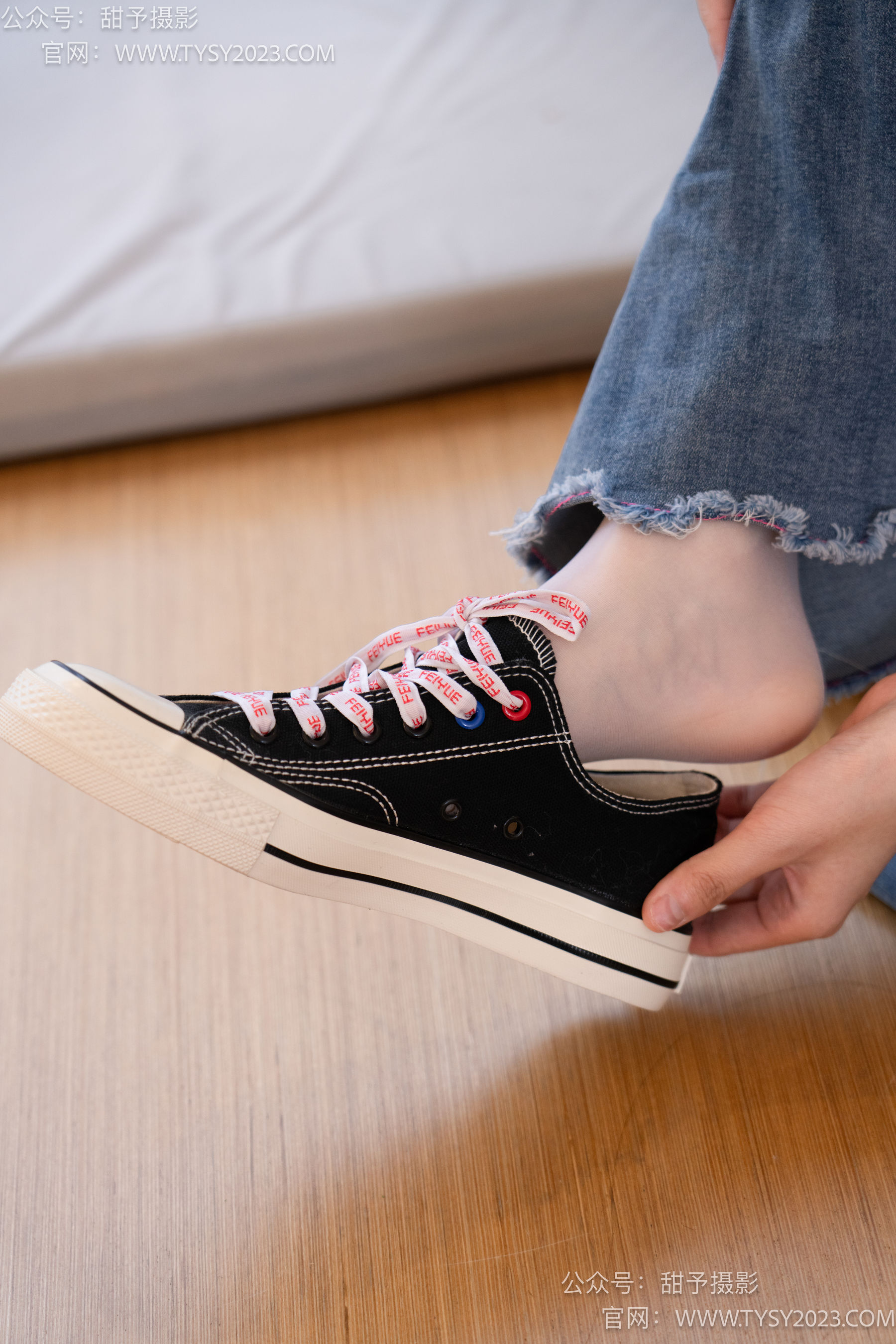 甜予摄影 No.093 齐齐 -帆布鞋、白丝（脚尖加固款、裤里丝）/(123P)