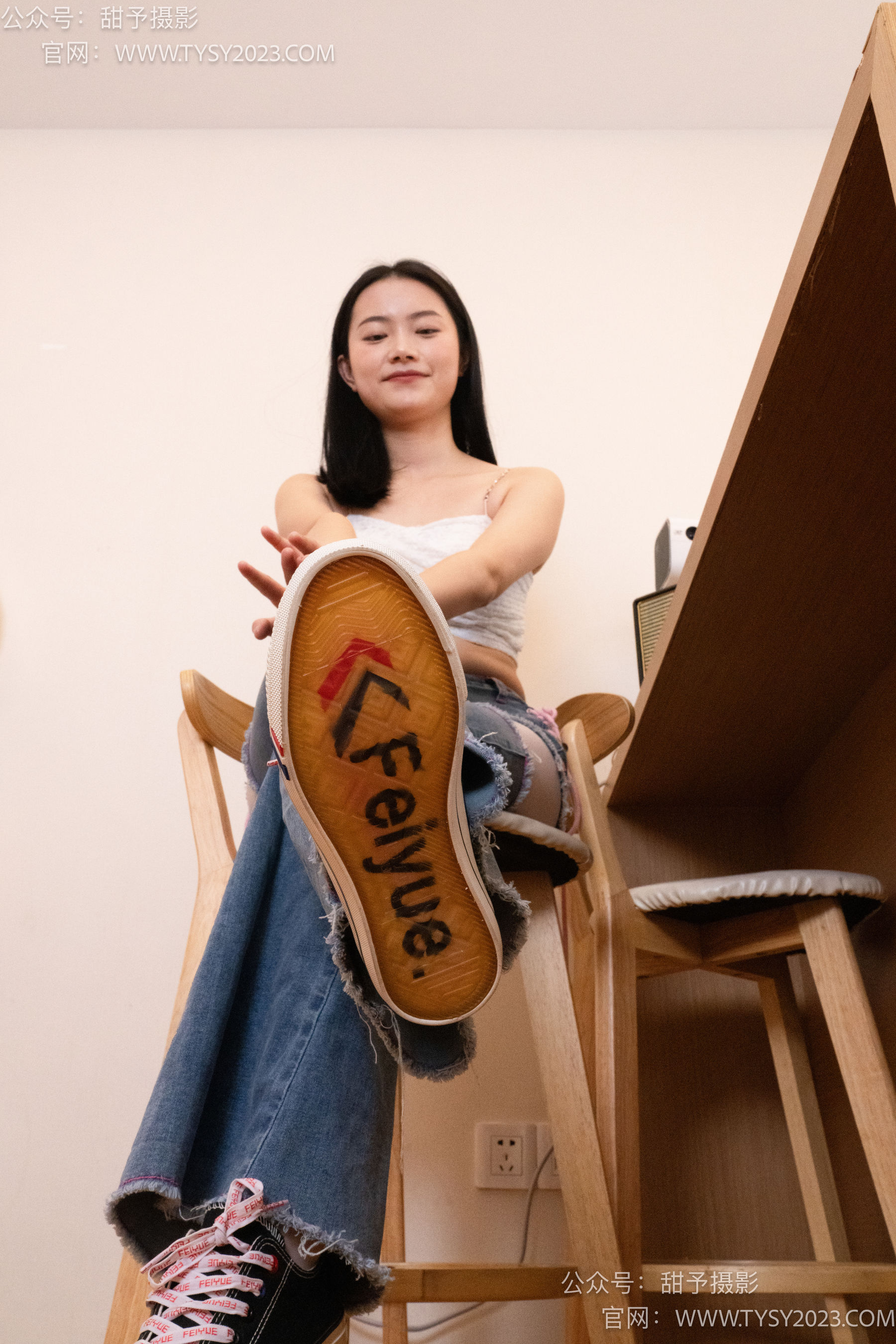 甜予摄影 No.093 齐齐 -帆布鞋、白丝（脚尖加固款、裤里丝）/(123P)