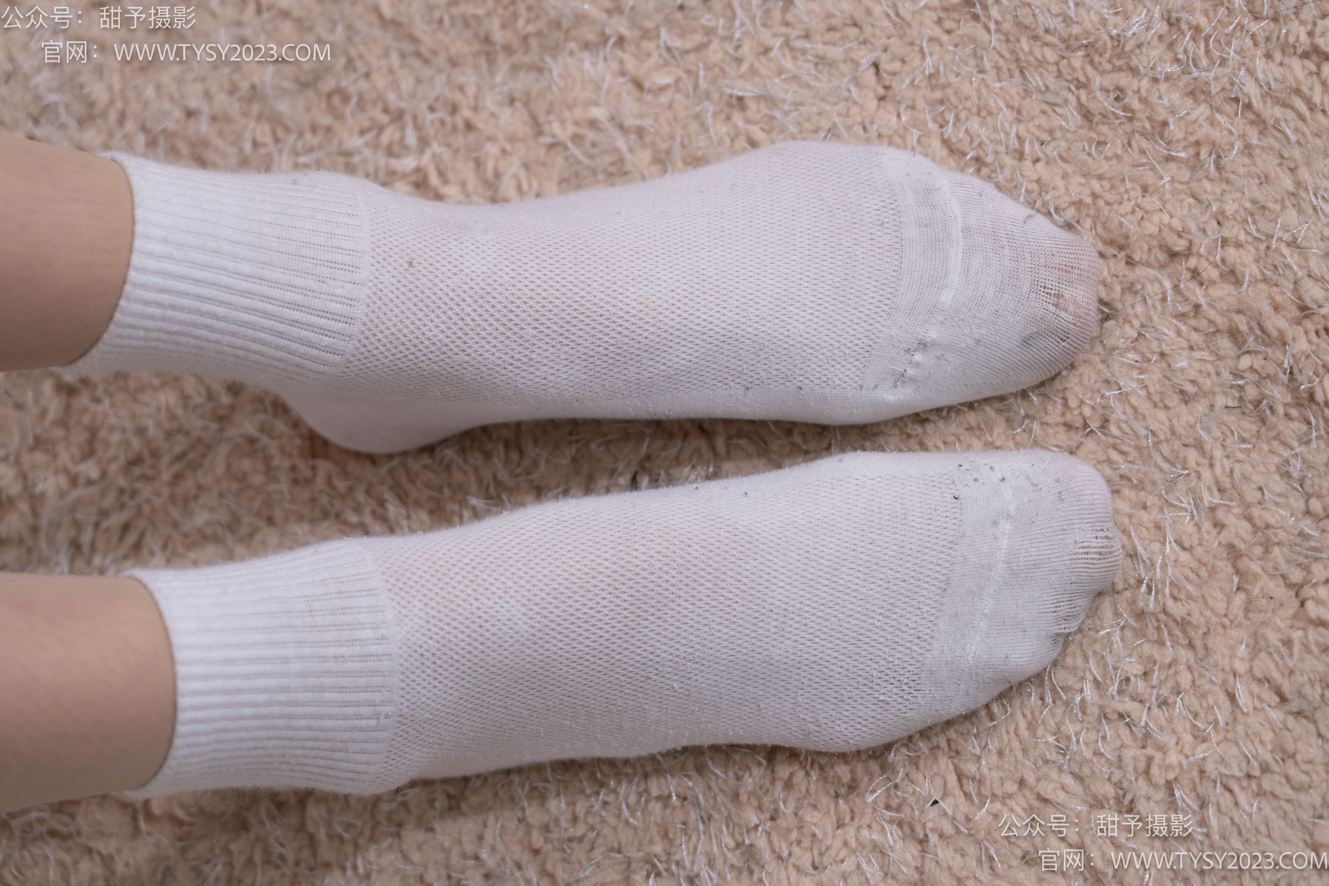 甜予摄影 No.085 小桃 -板鞋、白棉袜、肉丝（脚尖微加固款）/(129P)