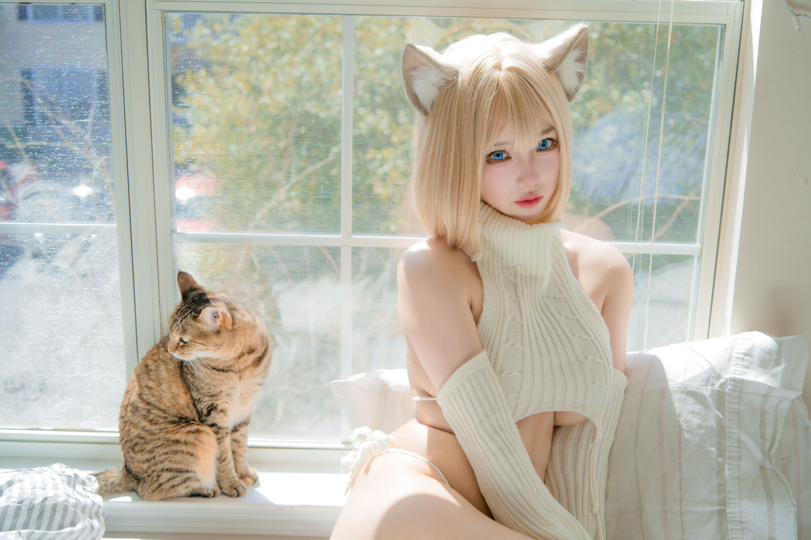 狐洛洛子 - 慵懒白猫/(36P)