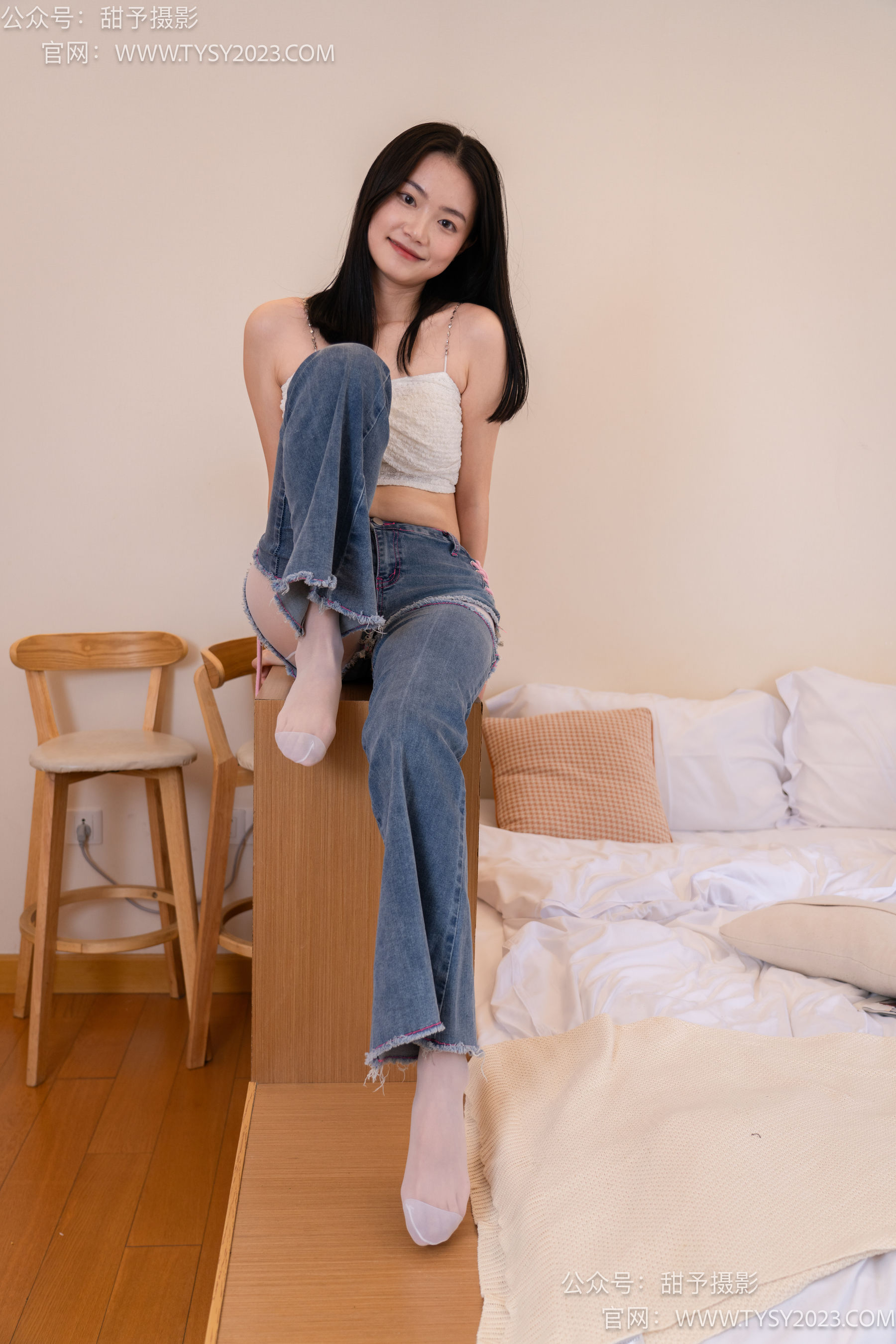 甜予摄影 No.093 齐齐 -帆布鞋、白丝（脚尖加固款、裤里丝）/(123P)