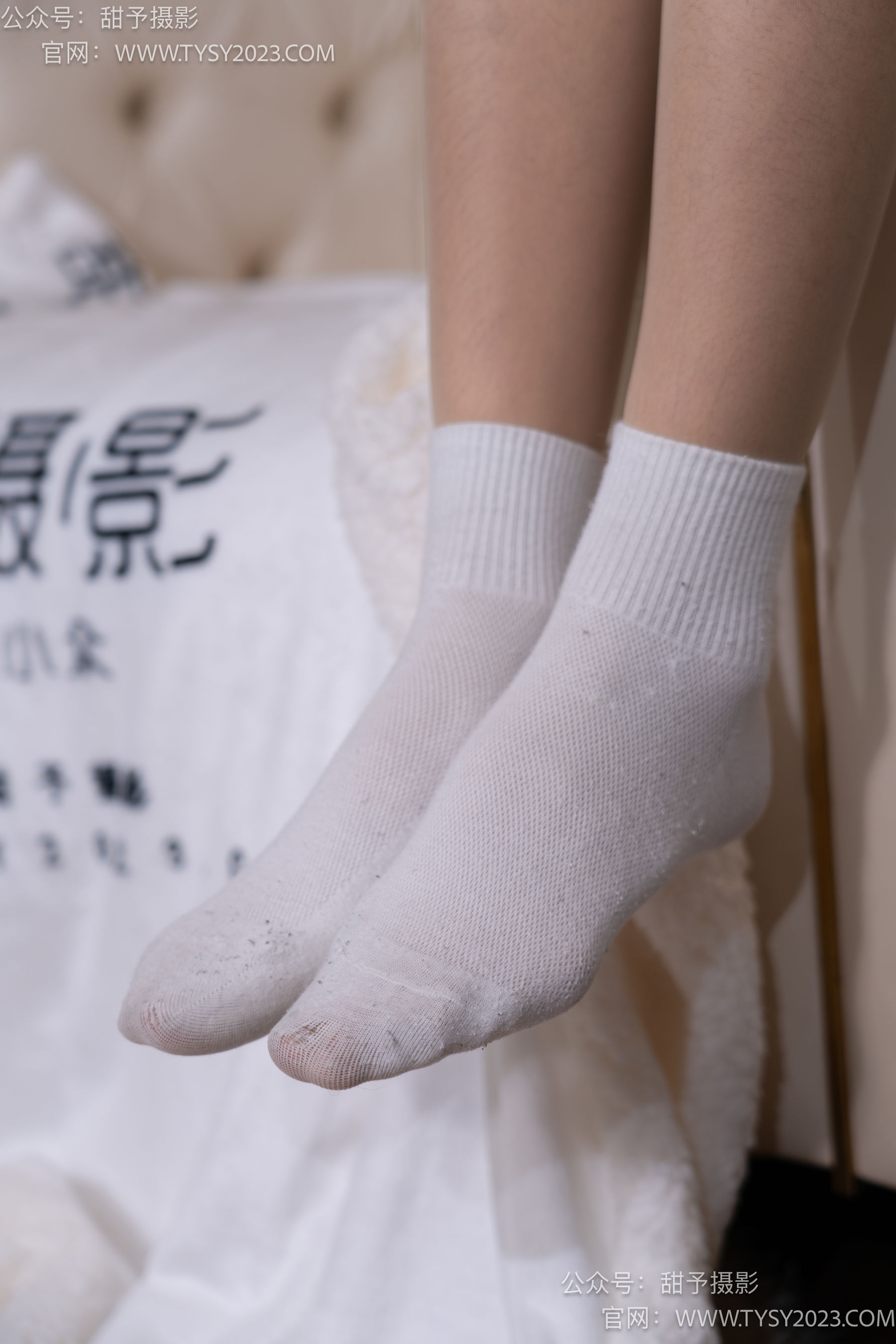 甜予摄影 No.085 小桃 -板鞋、白棉袜、肉丝（脚尖微加固款）/(129P)