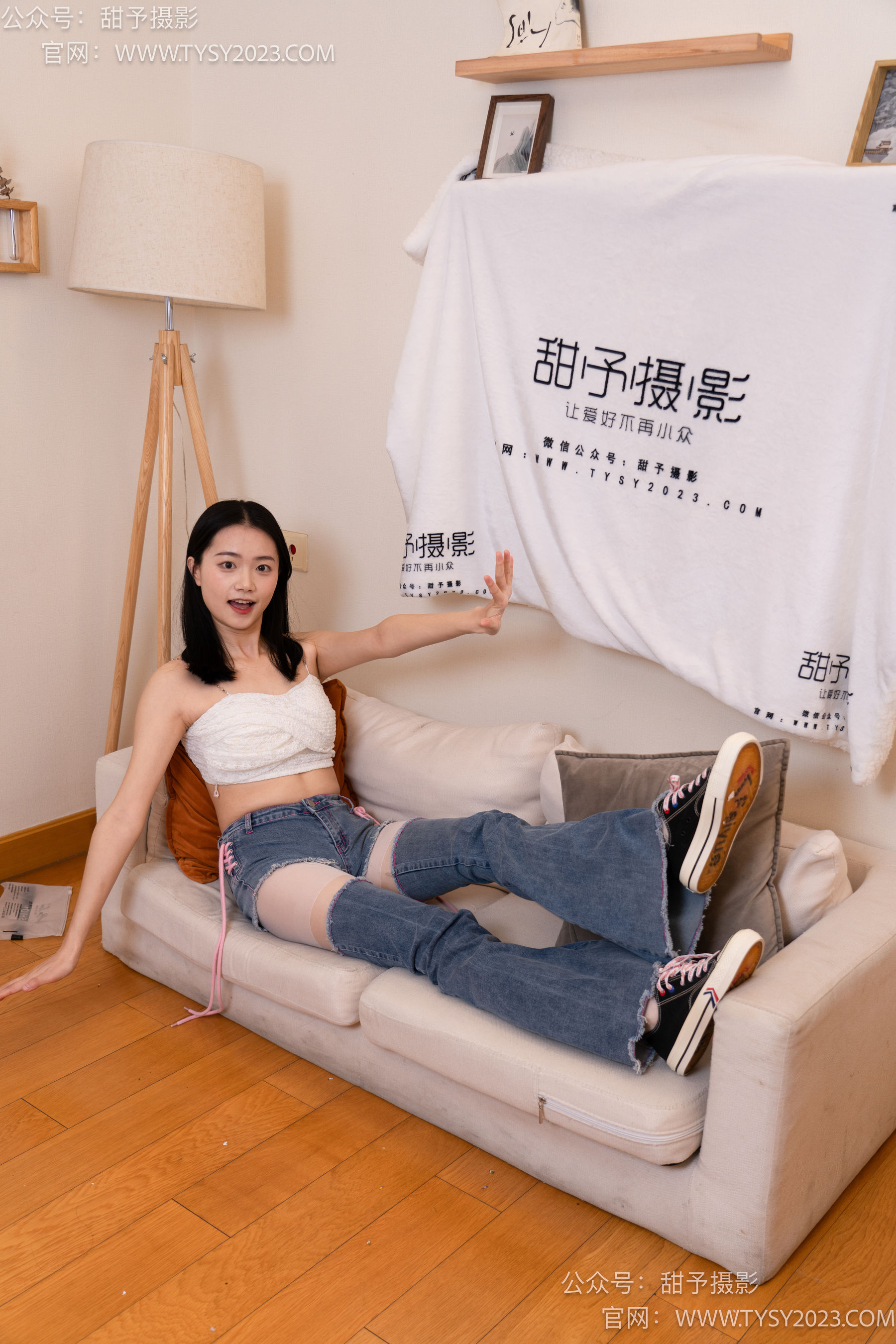 甜予摄影 No.093 齐齐 -帆布鞋、白丝（脚尖加固款、裤里丝）/(123P)