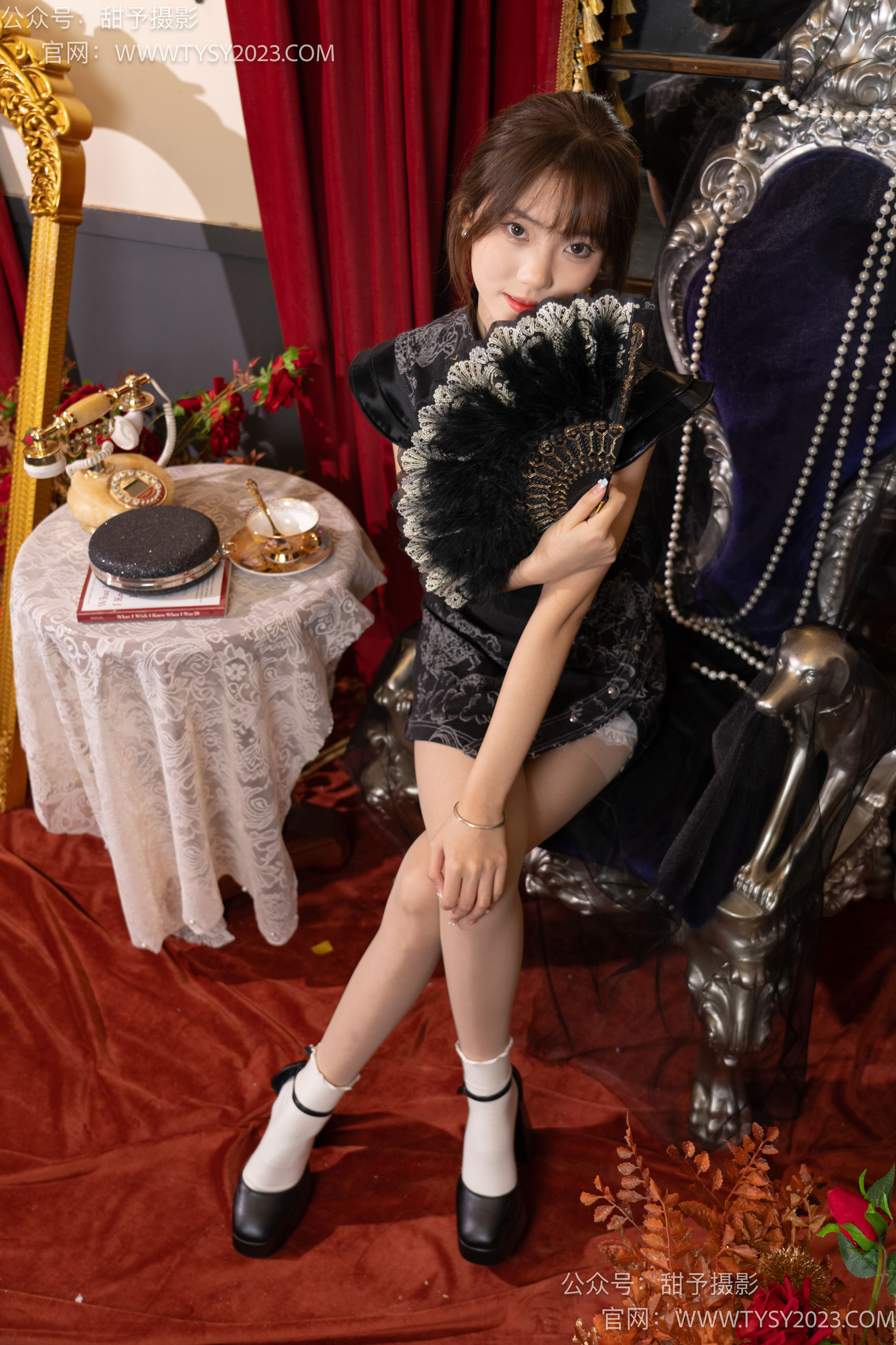 甜予摄影 No.095 璇璇 -旗袍、皮鞋、米白色棉袜、肉丝/(132P)