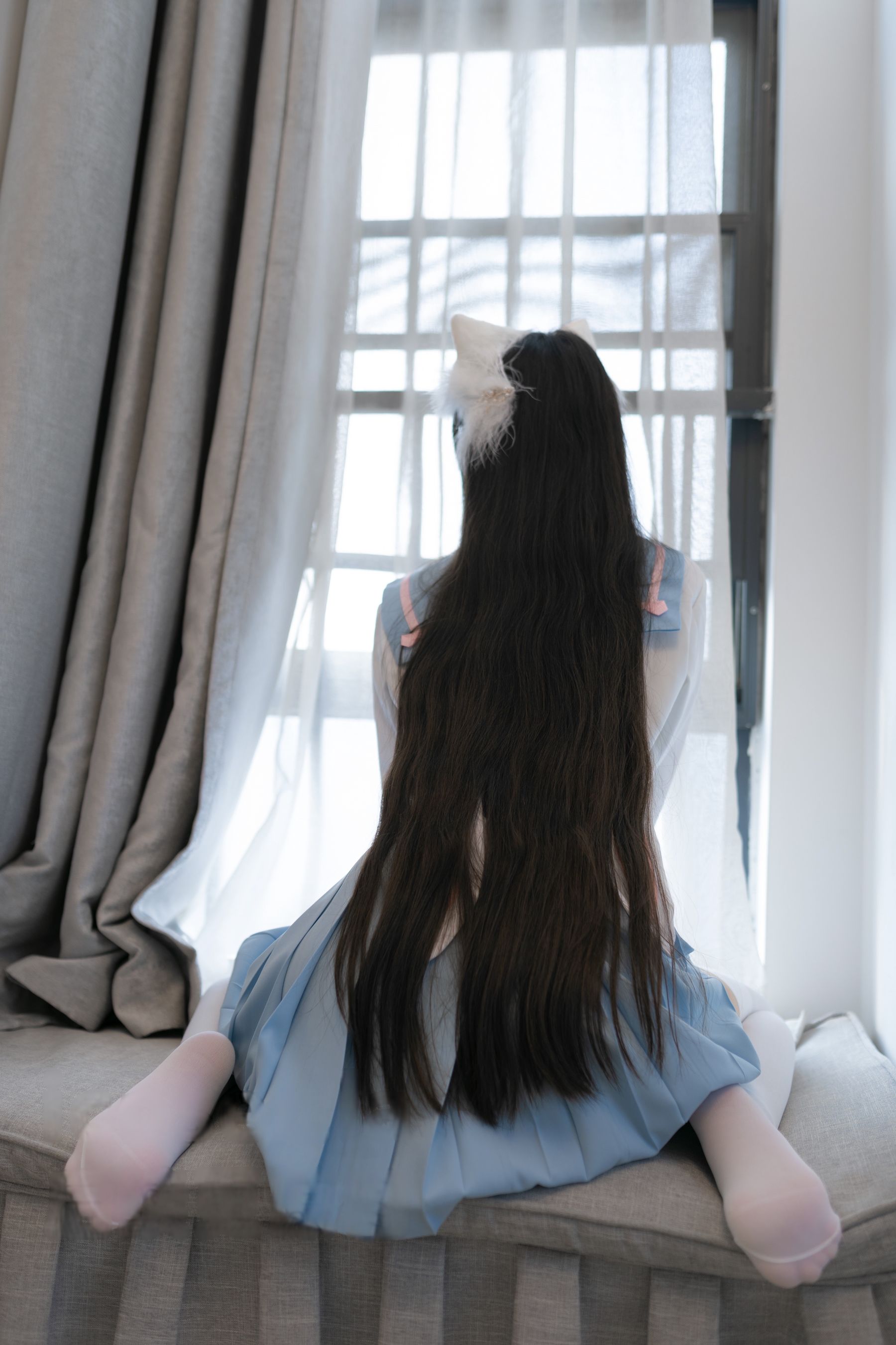 微博人气Coser不呆猫 - 白色兔子JK/(63P)