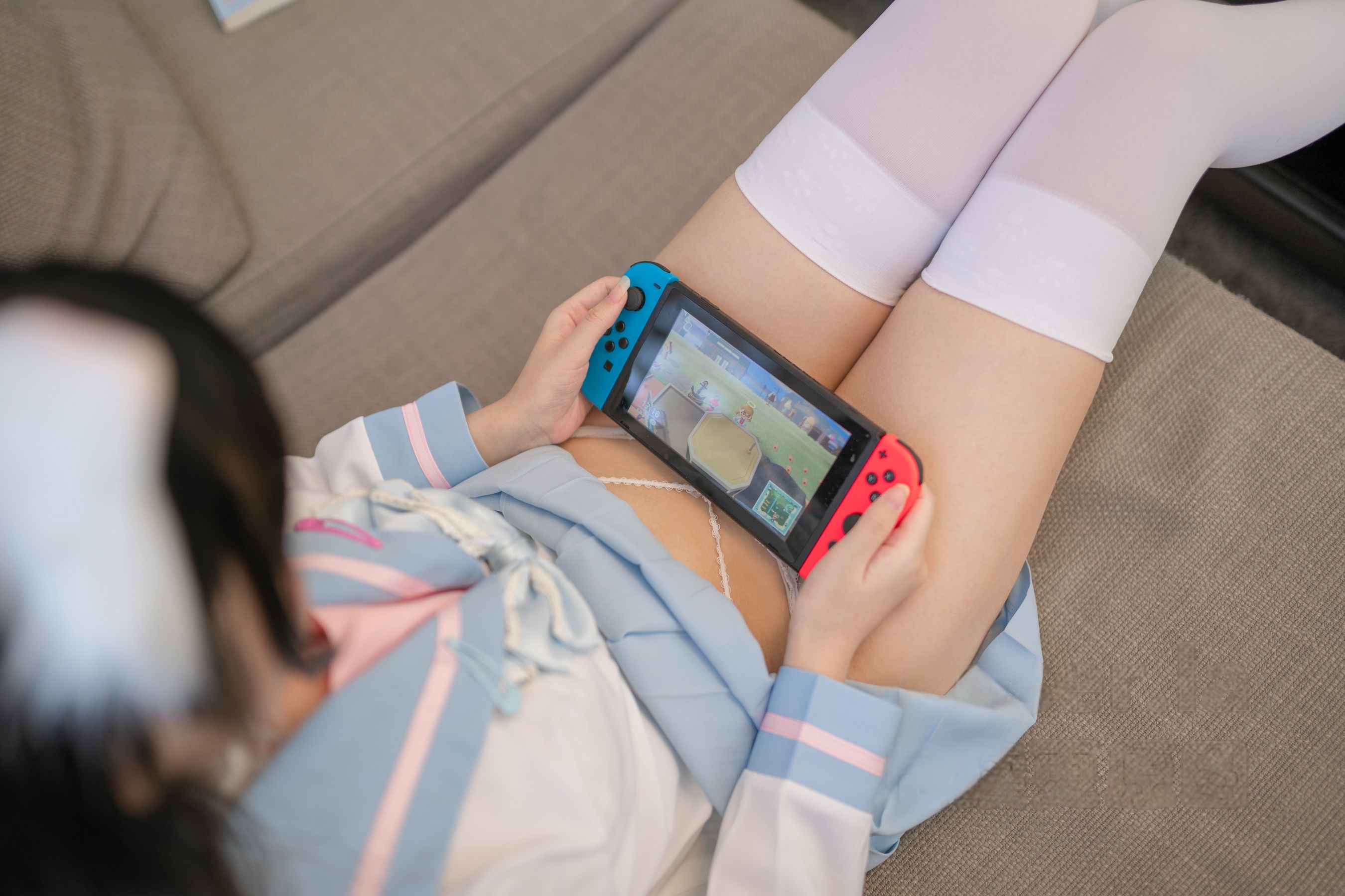 微博人气Coser不呆猫 - 白色兔子JK/(63P)